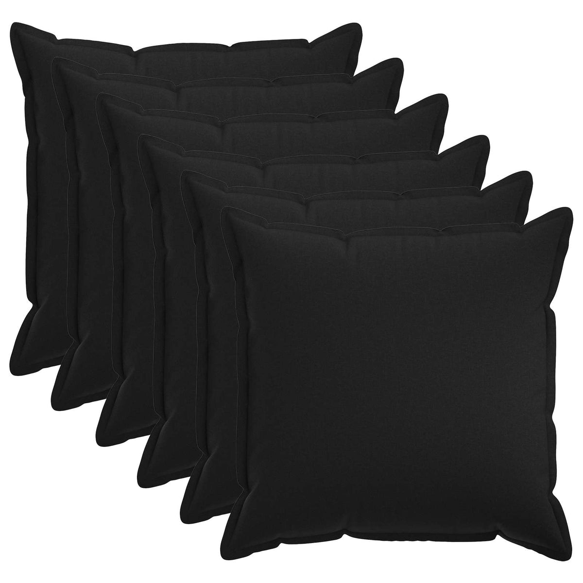 Κάλυμμα Μαξιλαριού 6 pcs HOUTEN Μαύρο 60 x 60 cm Ψεύτικο Λινό