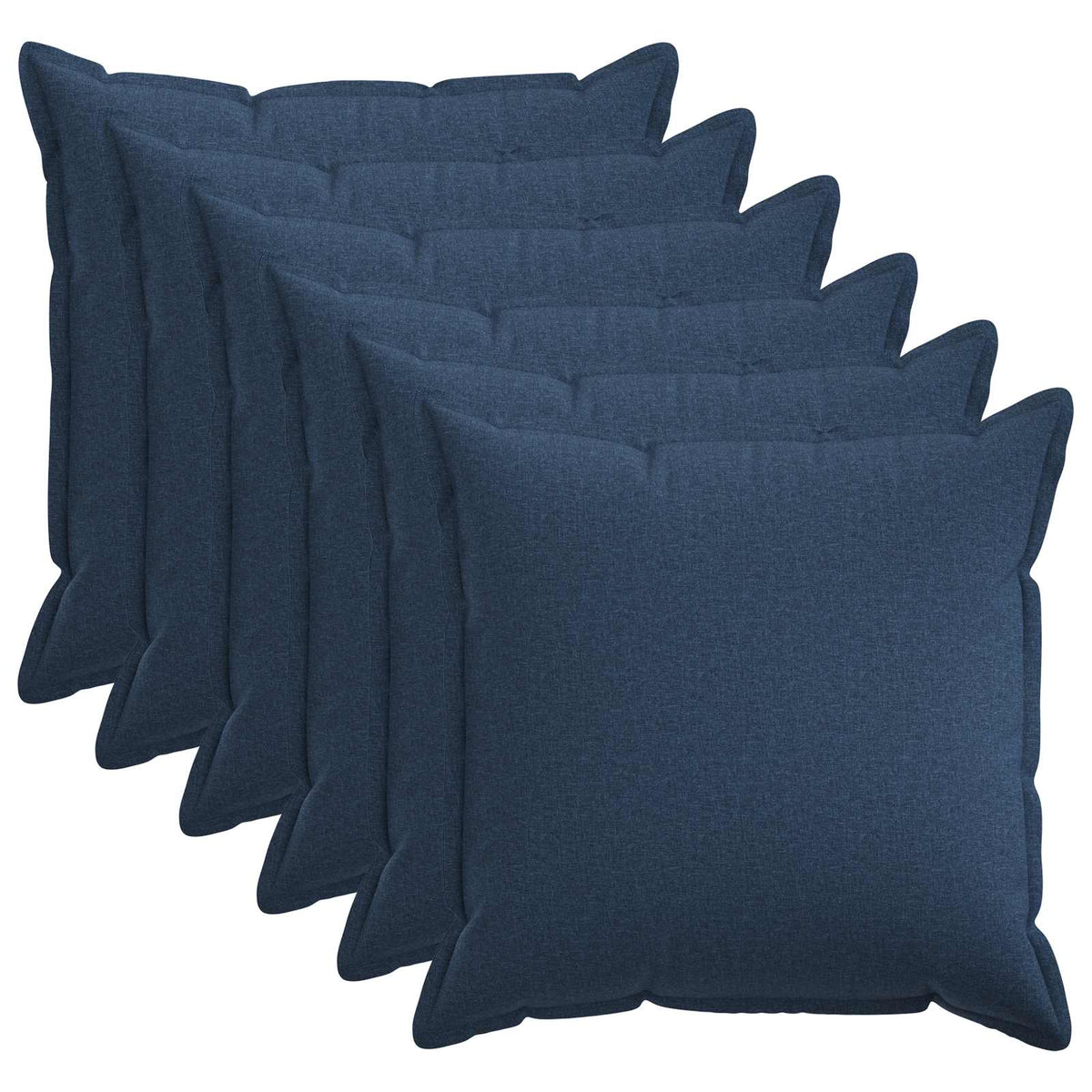 Κάλυμμα Μαξιλαριού 6 pcs HOUTEN Μπλε 60 x 60 cm Ψεύτικο Λινό