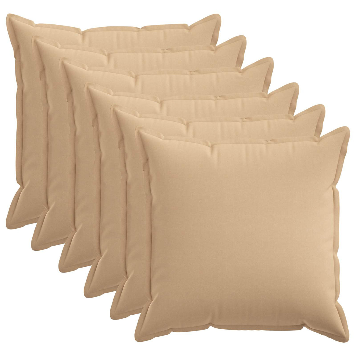 Κάλυμμα Μαξιλαριού 6 pcs HOUTEN Κρεμ 60 x 60 cm Ψεύτικο Λινό
