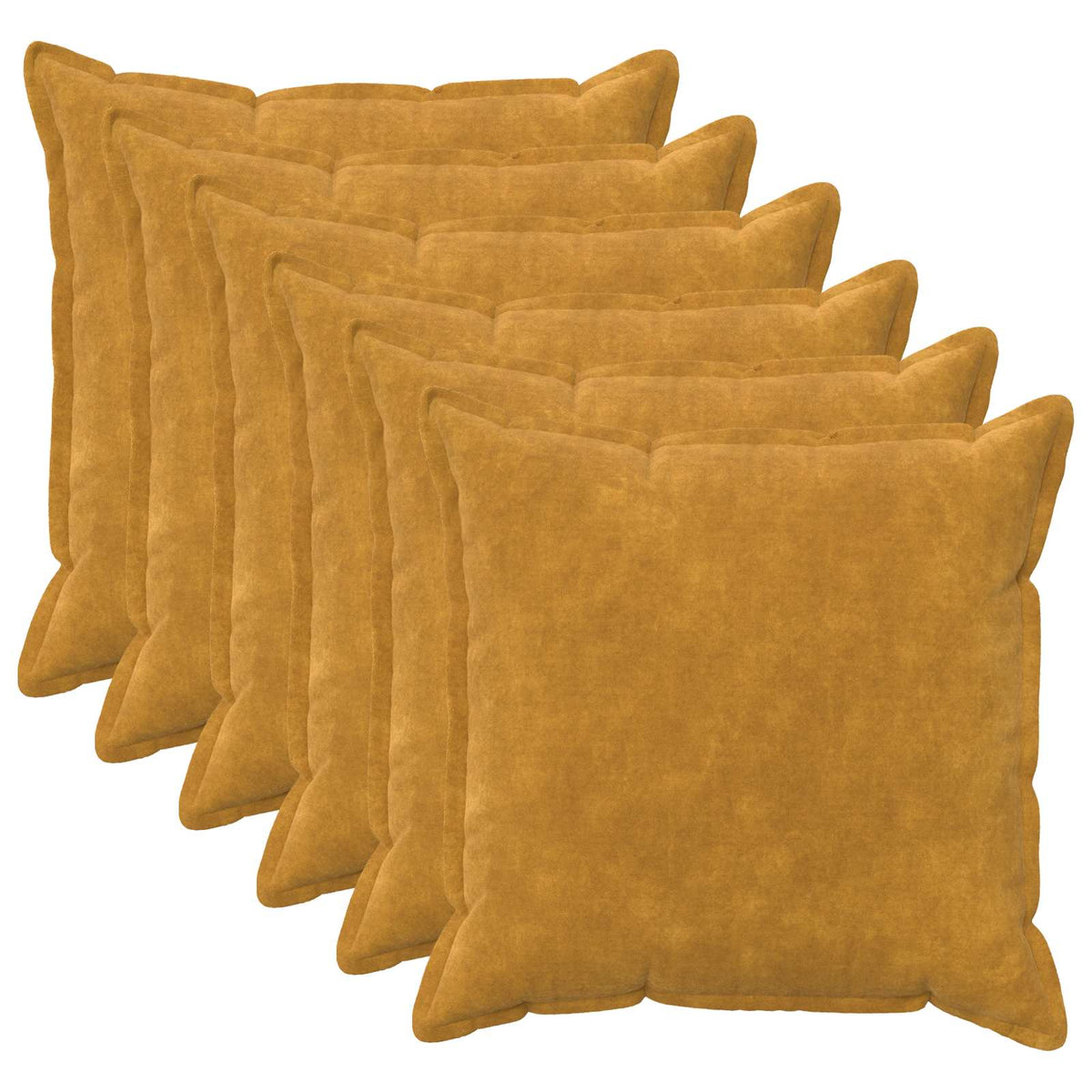 Κάλυμμα Μαξιλαριού 6 pcs HOUTEN Κίτρινο 60 x 60 cm - Pakobazaar