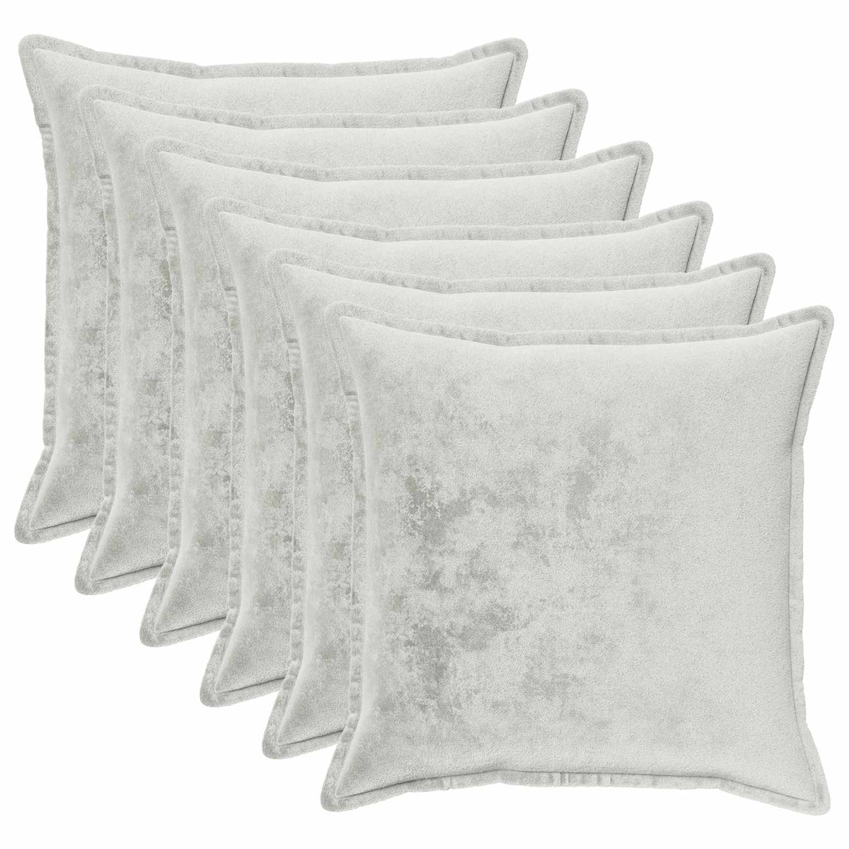 Κάλυμμα Μαξιλαριού 6 pcs HOUTEN Ανοιχτό γκρι 60 x 60 cm Φανέλα - Pakobazaar