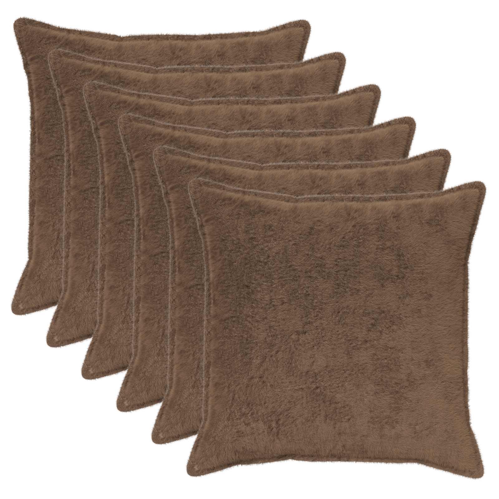 Κάλυμμα Μαξιλαριού 6 τμχ. HOUTEN Ανοιχτό καφέ 60 x 60 cm - Pakobazaar