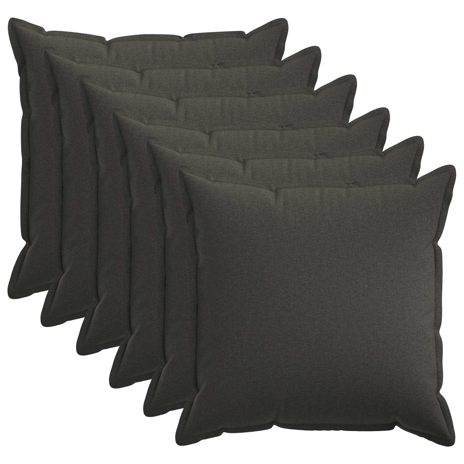 Κάλυμμα Μαξιλαριού 6 pcs HOUTEN Σκούρο Γκρι 65 x 65 εκ.