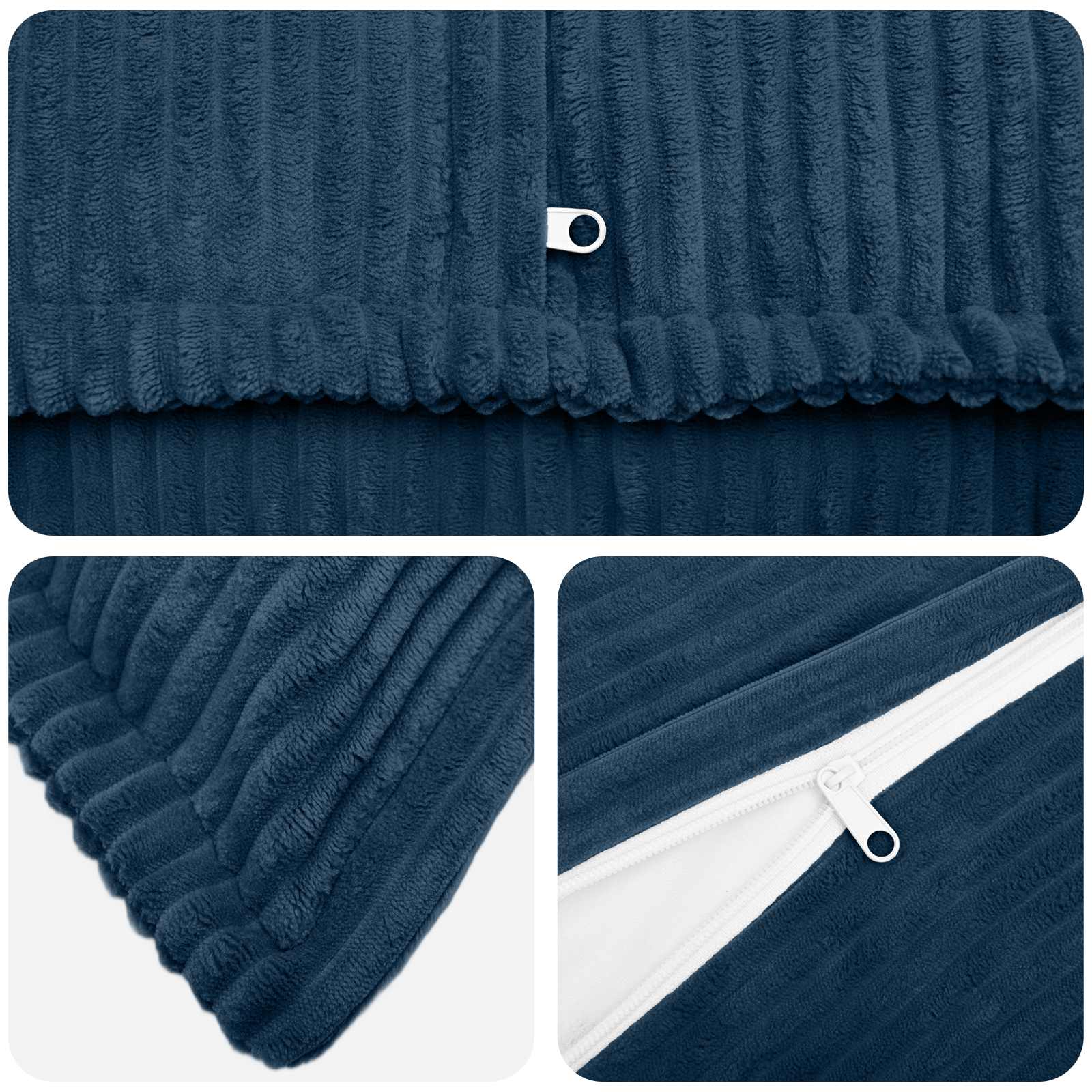 Κάλυμμα Μαξιλαριού 2 τμχ. HOUTEN Σκούρο μπλε 65 x 65 εκ. - Pakobazaar