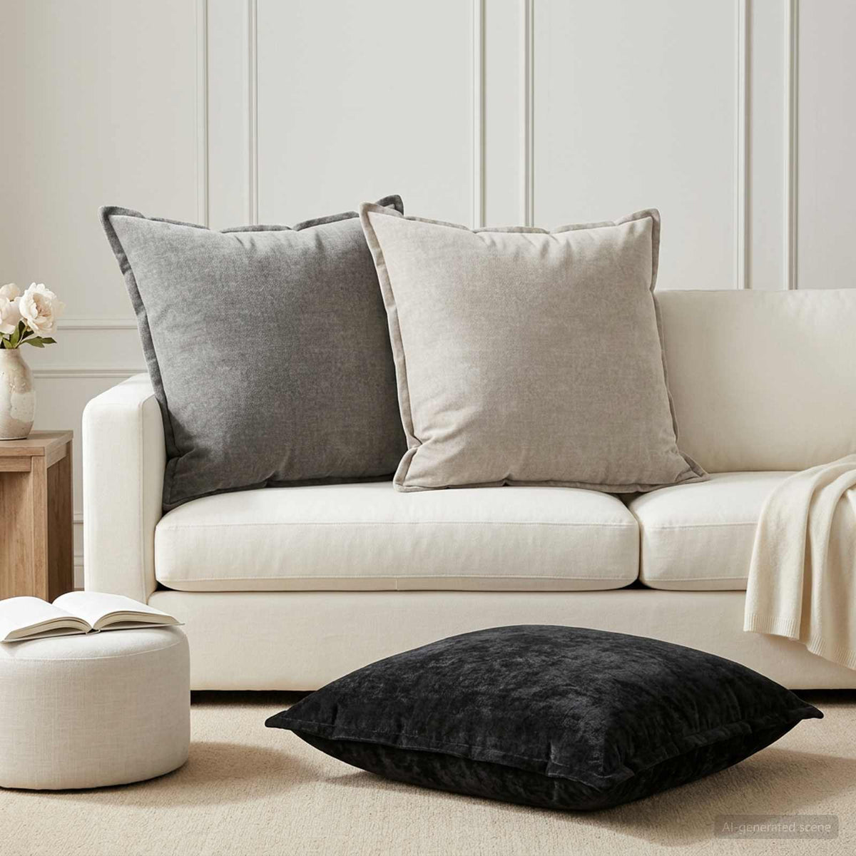 Κάλυμμα Μαξιλαριού 2 τμχ. HOUTEN Ανθρακί 65 x 65 εκ. - Pakobazaar