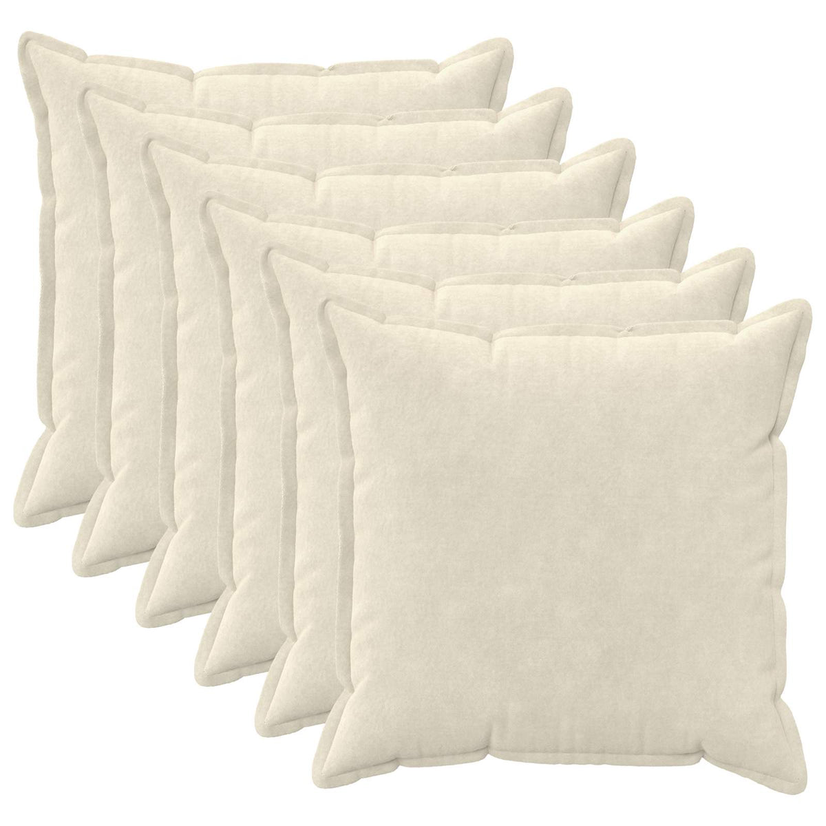 Κάλυμμα Μαξιλαριού 6 pcs HOUTEN Κρεμ 65 x 65 εκ. Μικροΐνες φλις