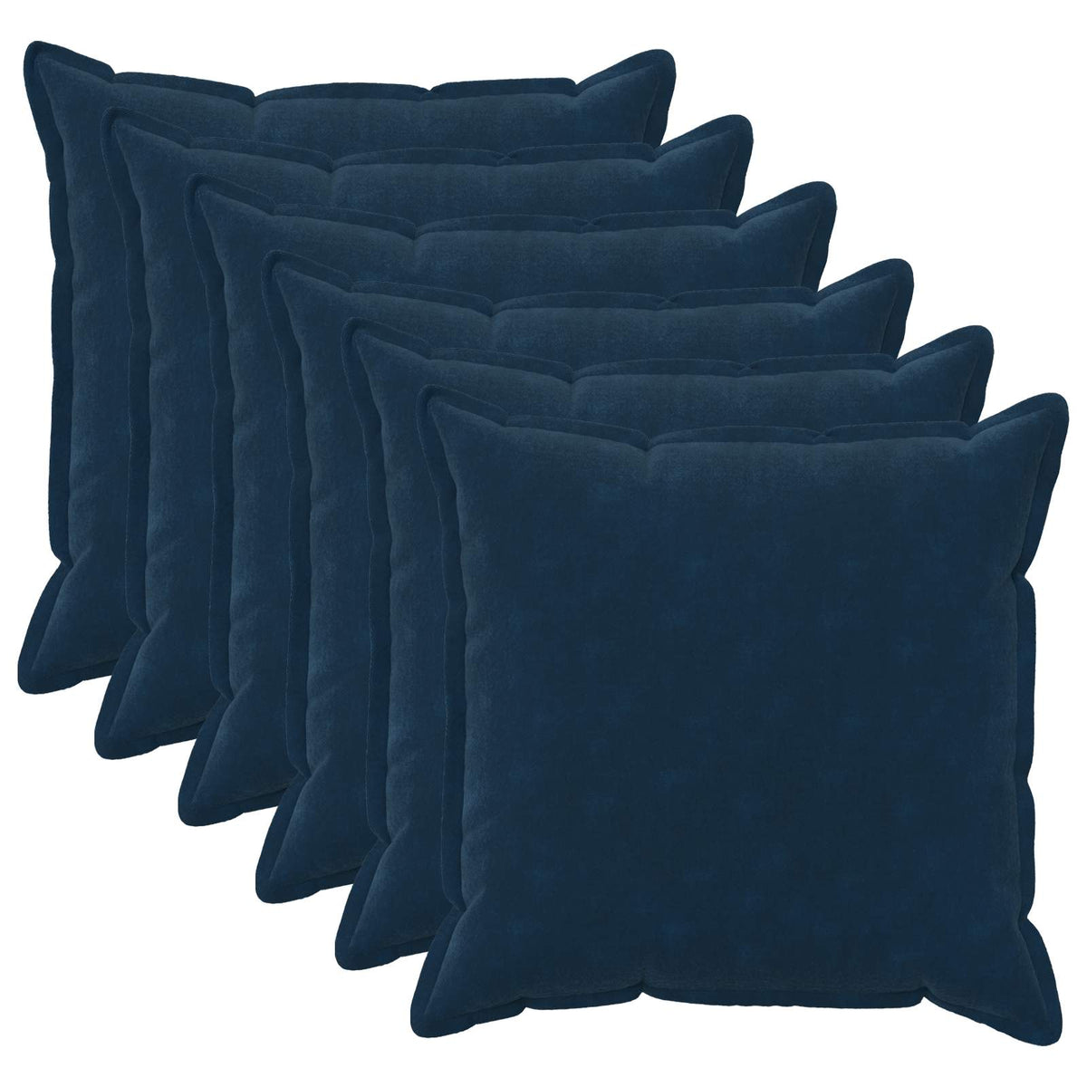 Κάλυμμα Μαξιλαριού 6 pcs HOUTEN Μπλε 65 x 65 εκ. Μικροΐνες φλις - Pakobazaar
