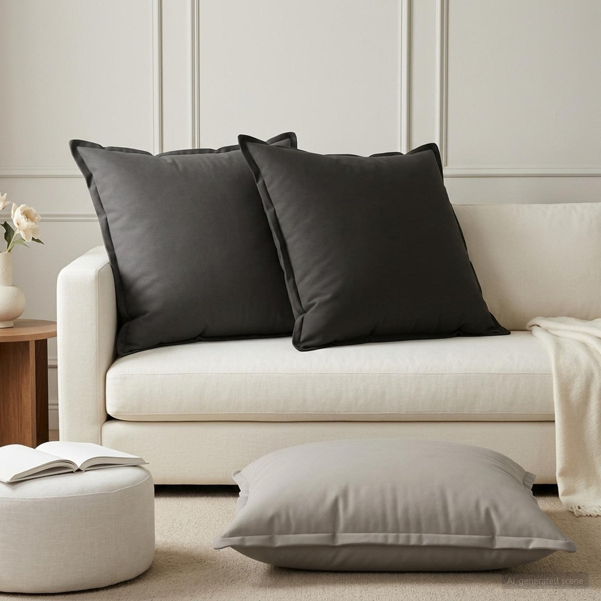 Μαξιλάρι 2 τμχ. HOUTEN Ανθρακί 70 x 70 cm Πολυεστέρας