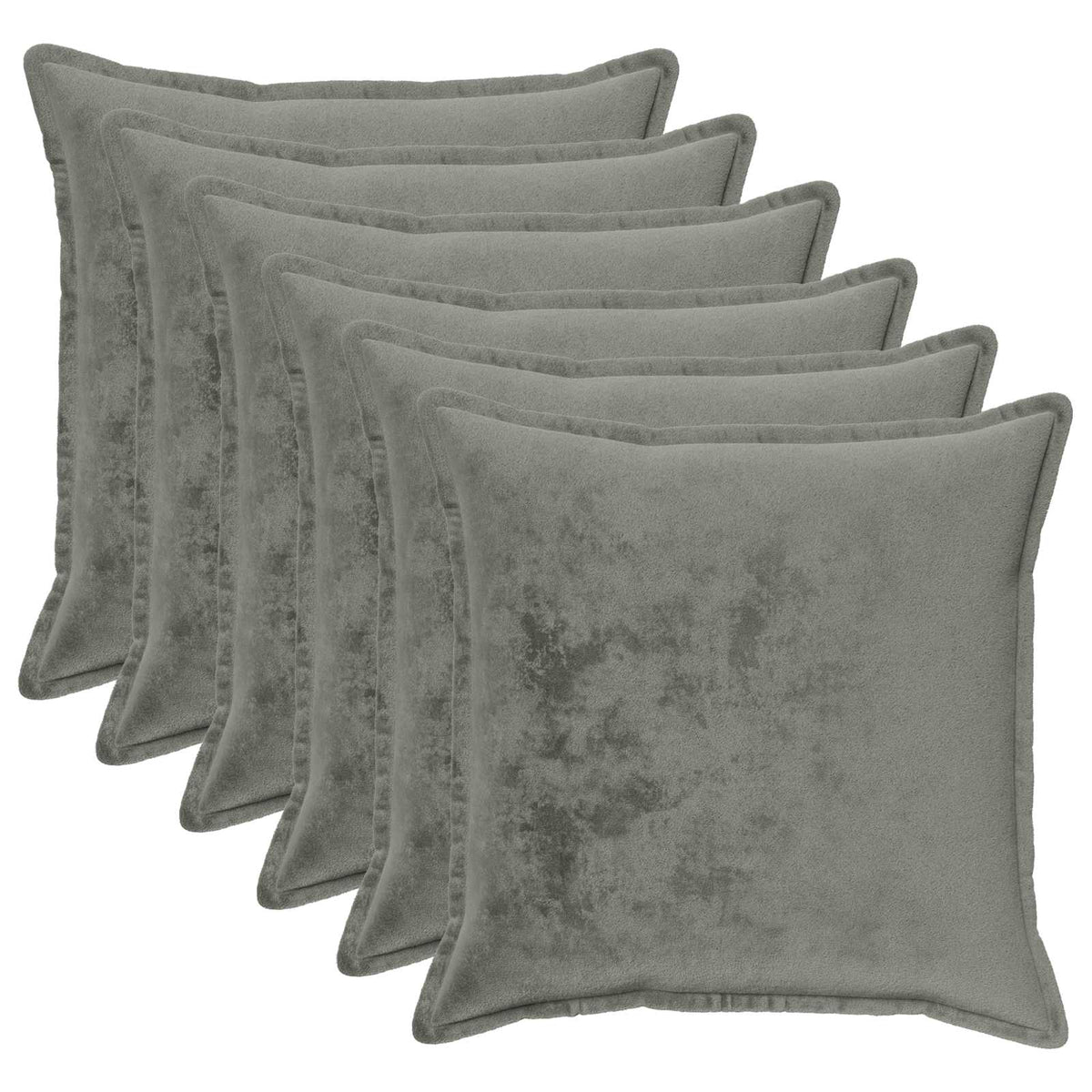 Κάλυμμα Μαξιλαριού 6 pcs HOUTEN Σκούρο Γκρι 65 x 65 εκ. Φανέλα - Pakobazaar