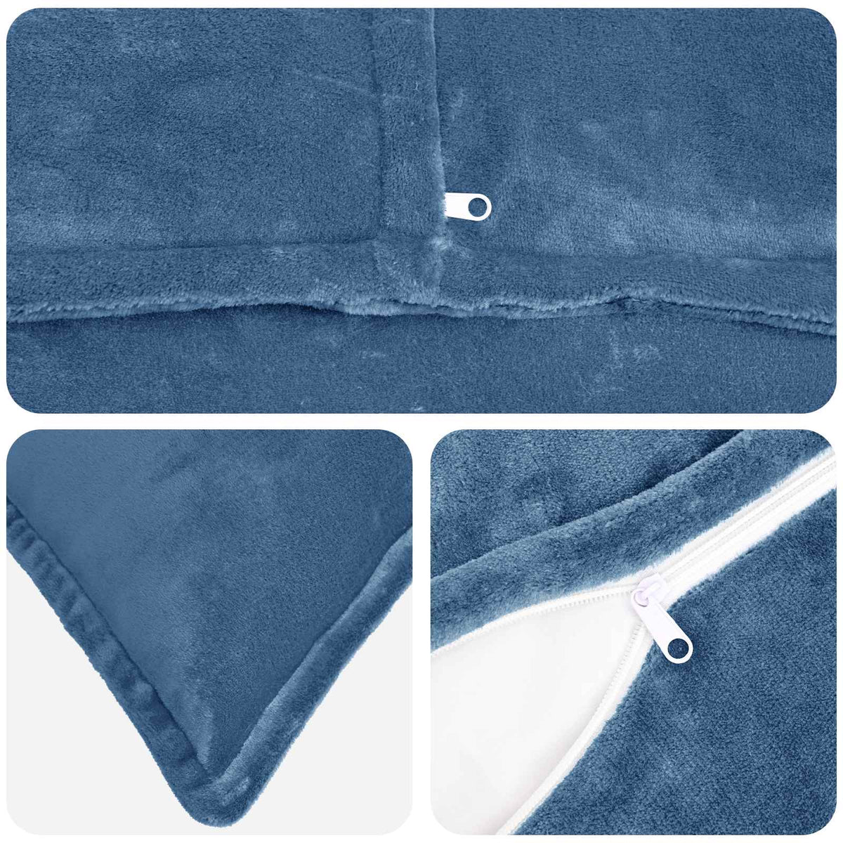 Κάλυμμα Μαξιλαριού 6 pcs HOUTEN Γαλάζιο 65 x 65 εκ. Φανέλα