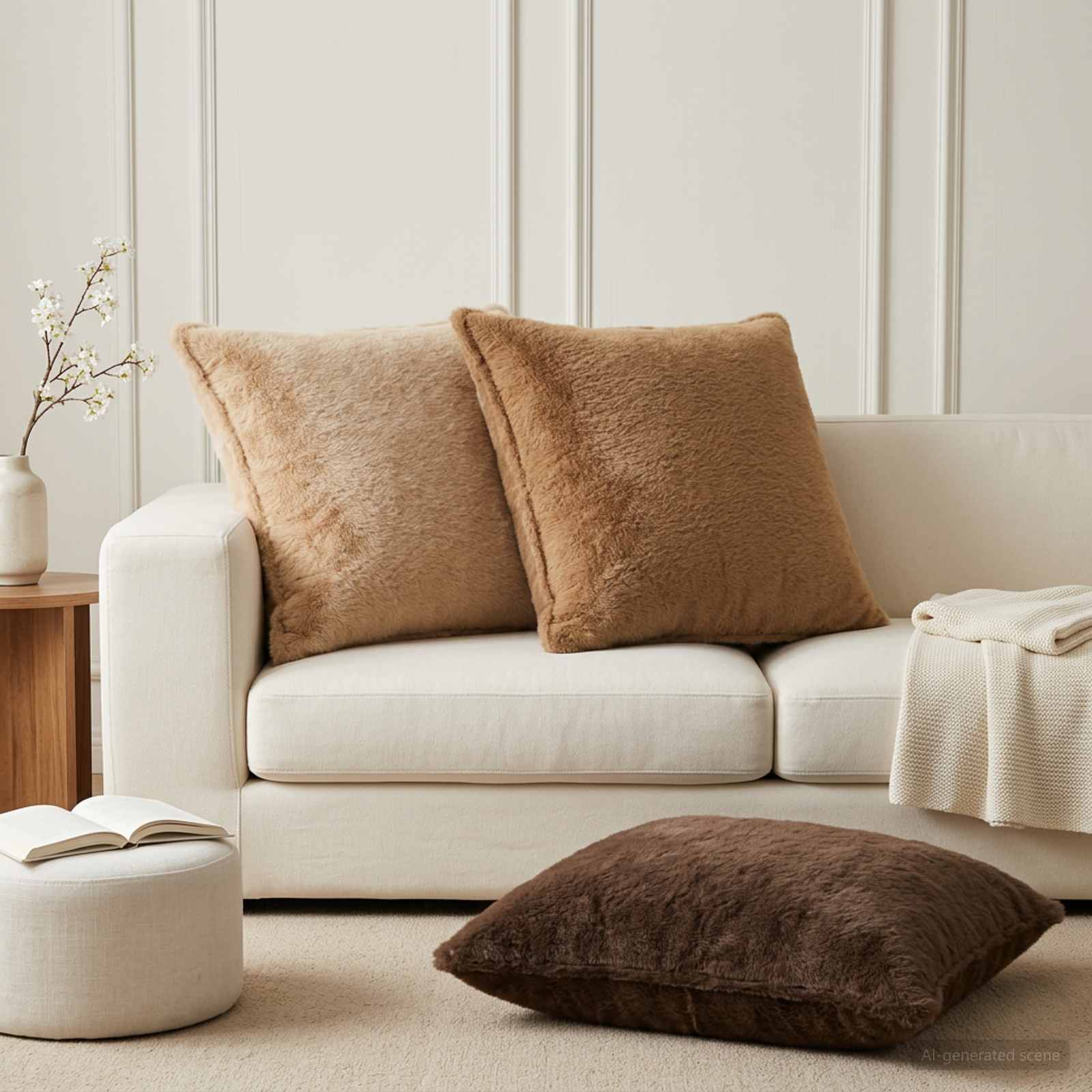 Κάλυμμα Μαξιλαριού 2 τμχ. HOUTEN Κρεμ 65 x 65 εκ. - Pakobazaar