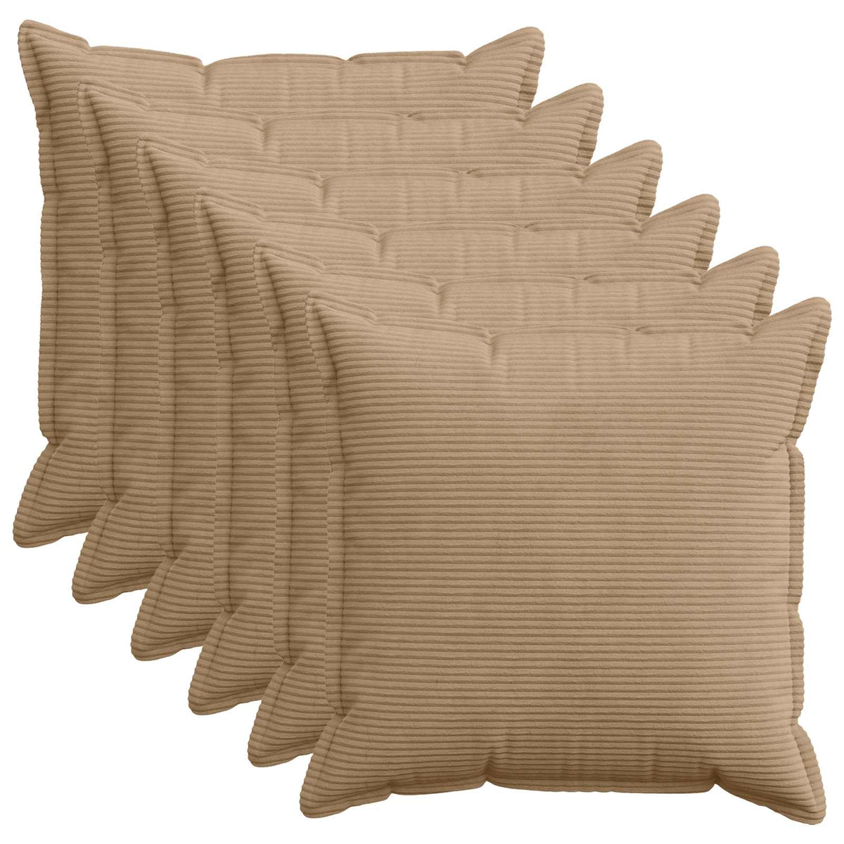 Κάλυμμα Μαξιλαριού 6 τμχ. HOUTEN Καφέ 70 x 70 cm κορντουρόι - Pakobazaar