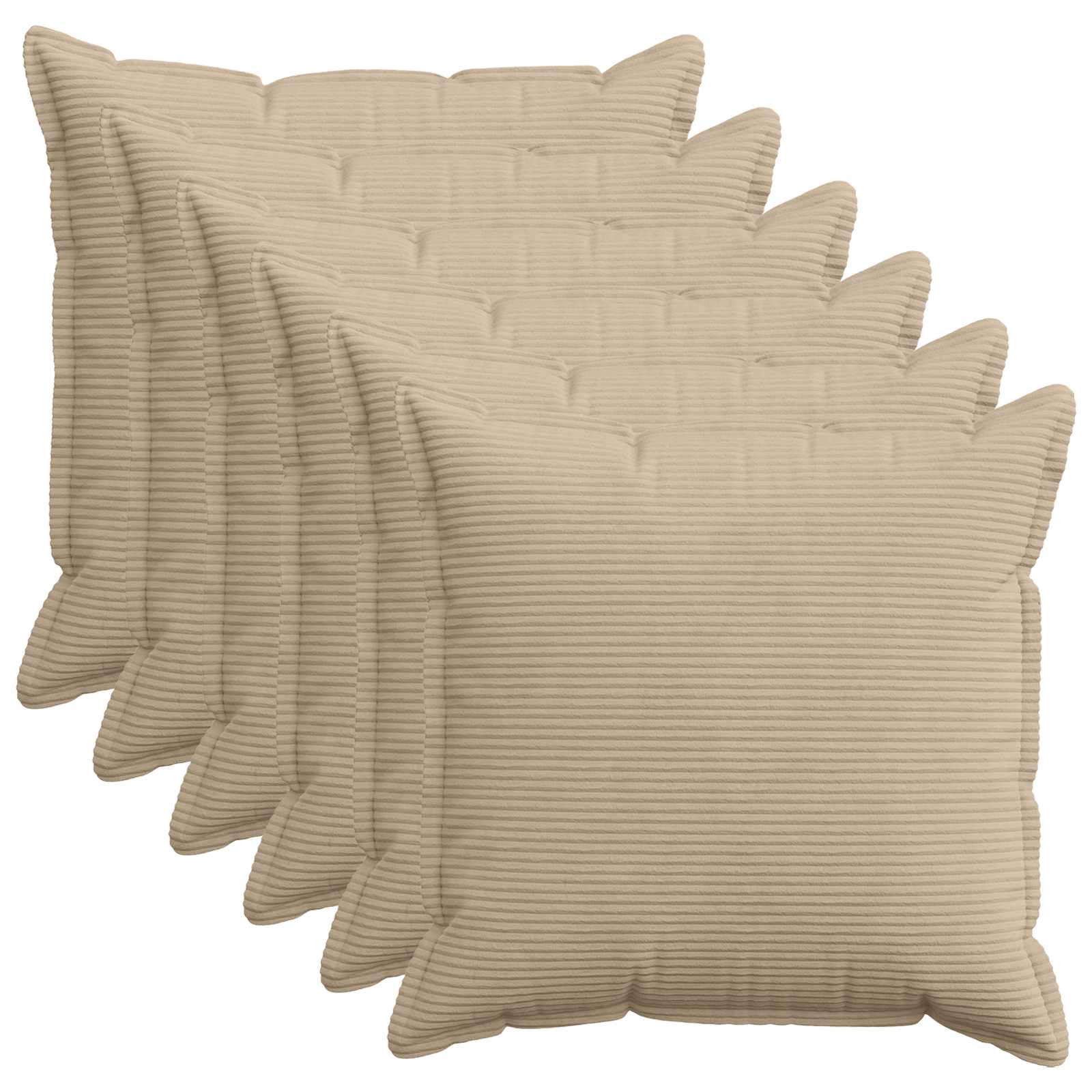 Κάλυμμα Μαξιλαριού 6 τμχ. HOUTEN Taupe 70 x 70 cm κορντουρόι