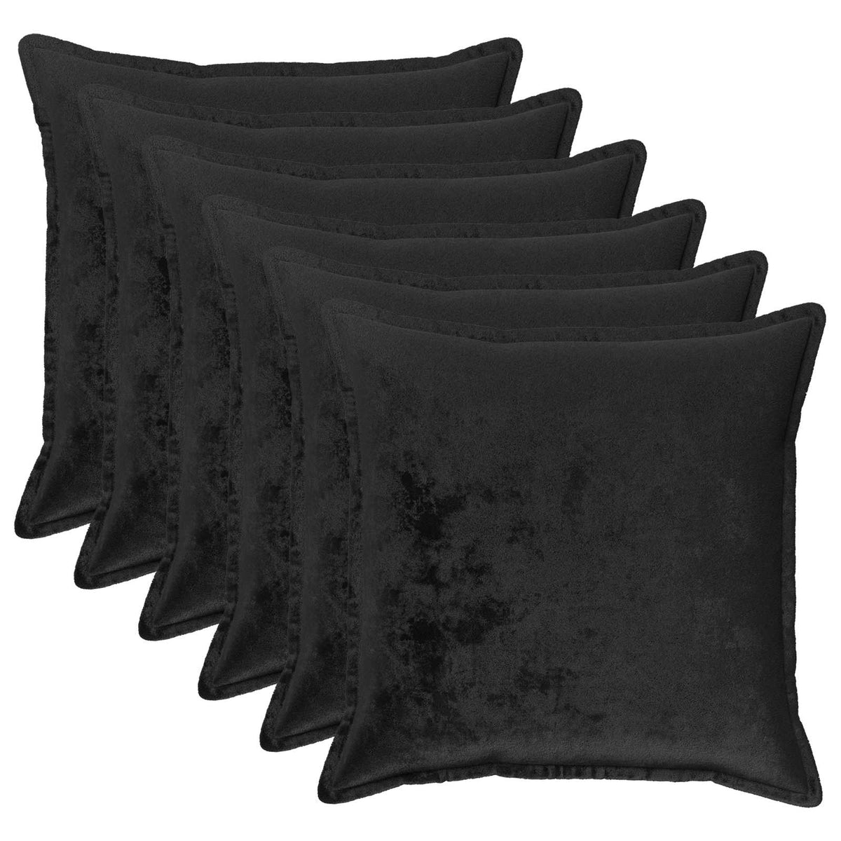Κάλυμμα Μαξιλαριού 6 pcs HOUTEN Μαύρο 70 x 70 cm Φανέλα