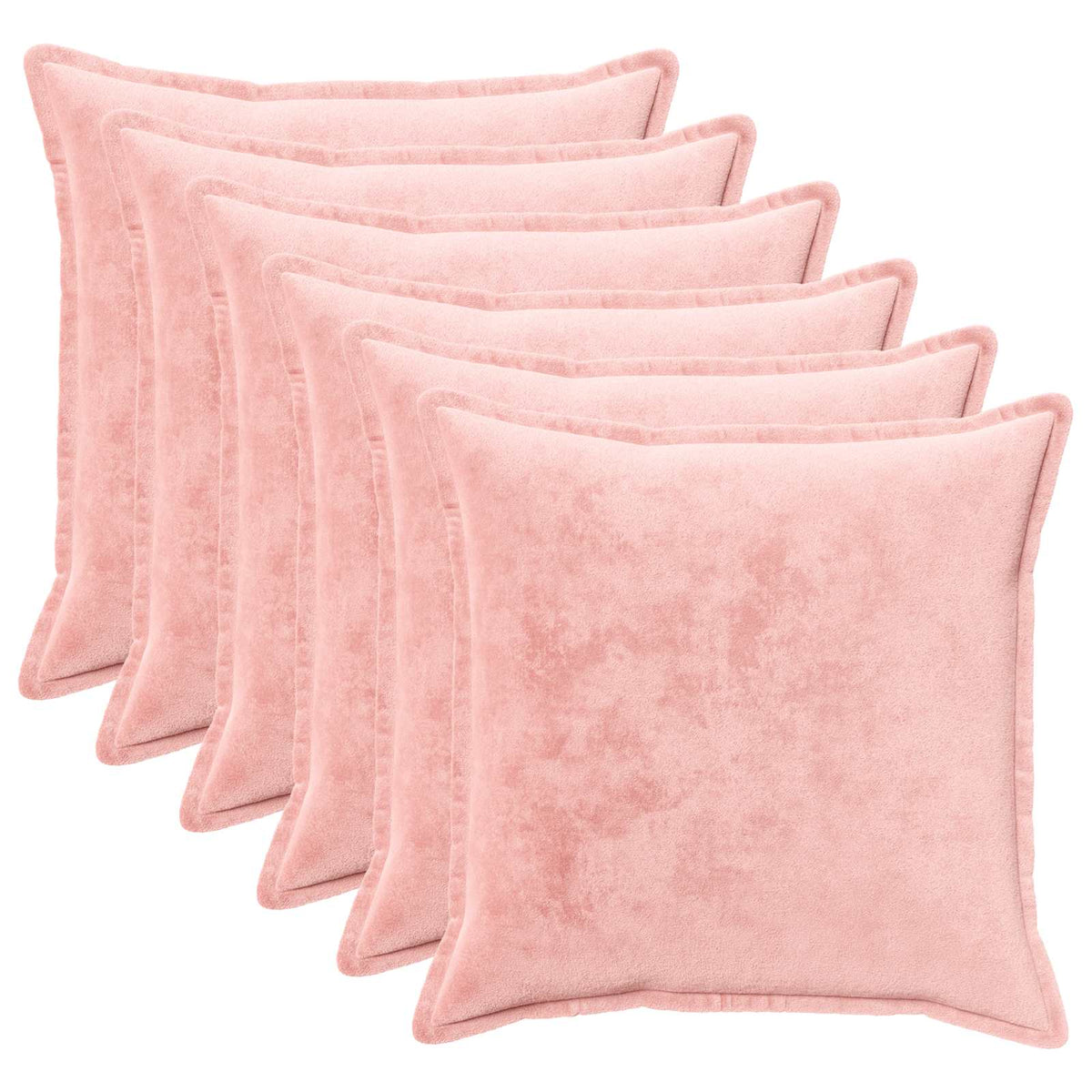 Κάλυμμα Μαξιλαριού 6 pcs HOUTEN Ροζ 70 x 70 cm Φανέλα - Pakobazaar