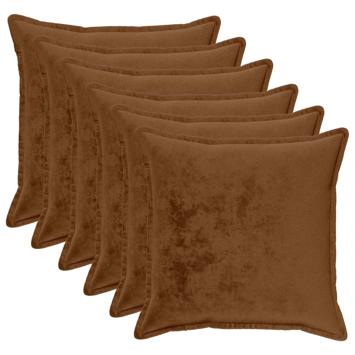 Κάλυμμα Μαξιλαριού 6 pcs HOUTEN Ανοιχτό καφέ 70 x 70 cm Φανέλα - Pakobazaar