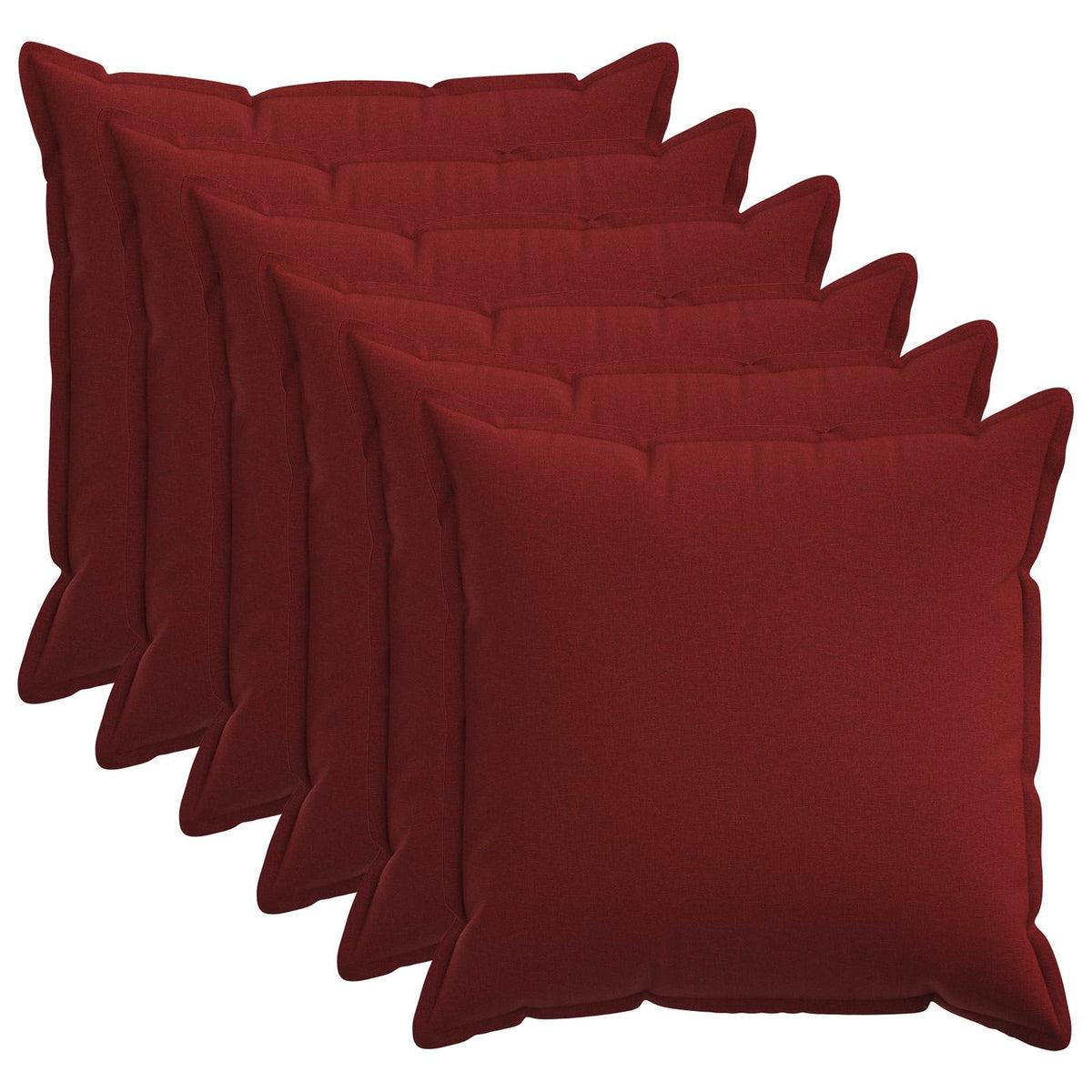 Κάλυμμα Μαξιλαριού 6 pcs HOUTEN Κόκκινο 80 x 80 cm Ψεύτικο Λινό