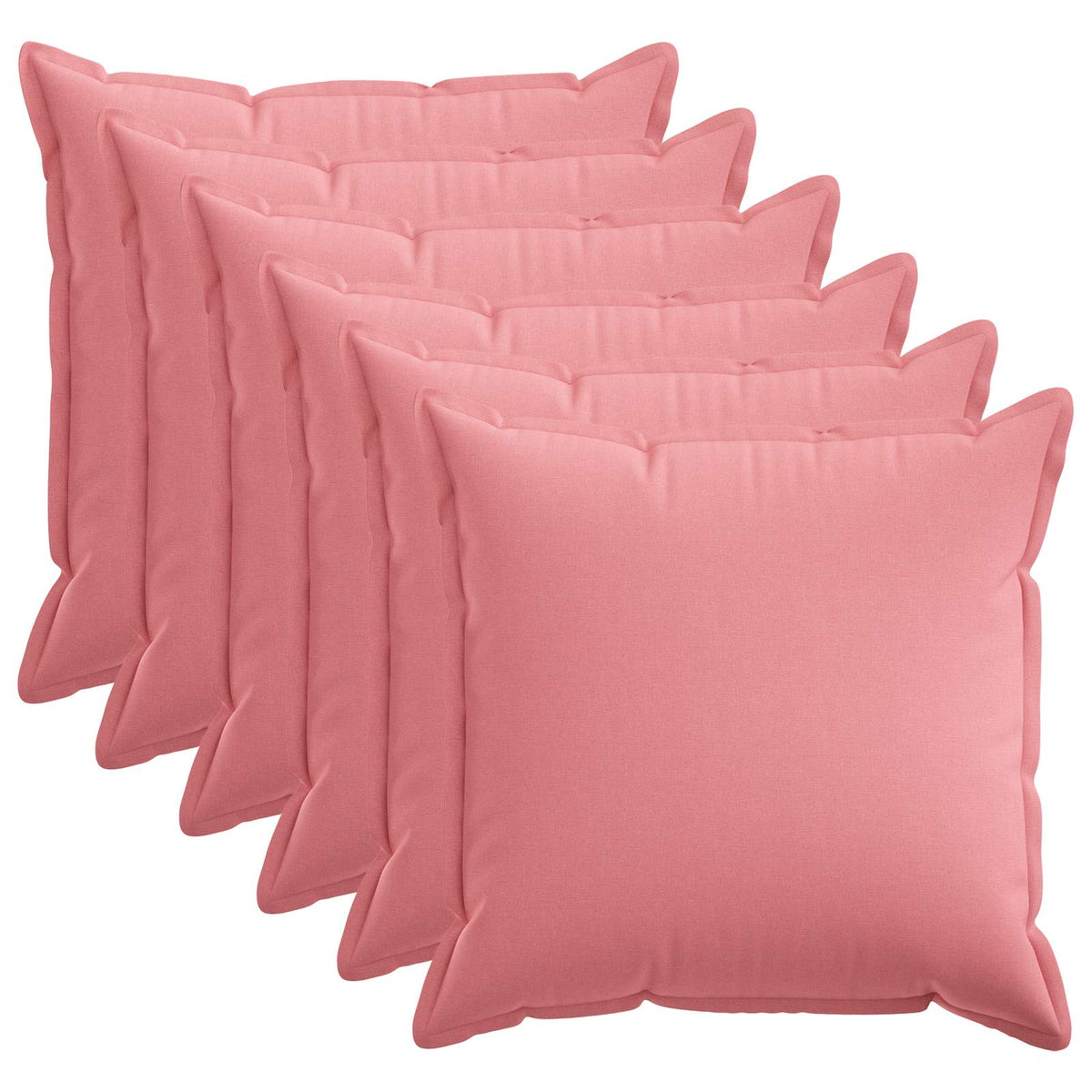 Κάλυμμα Μαξιλαριού 6 pcs HOUTEN Ροζ 80 x 80 cm Ψεύτικο Λινό - Pakobazaar