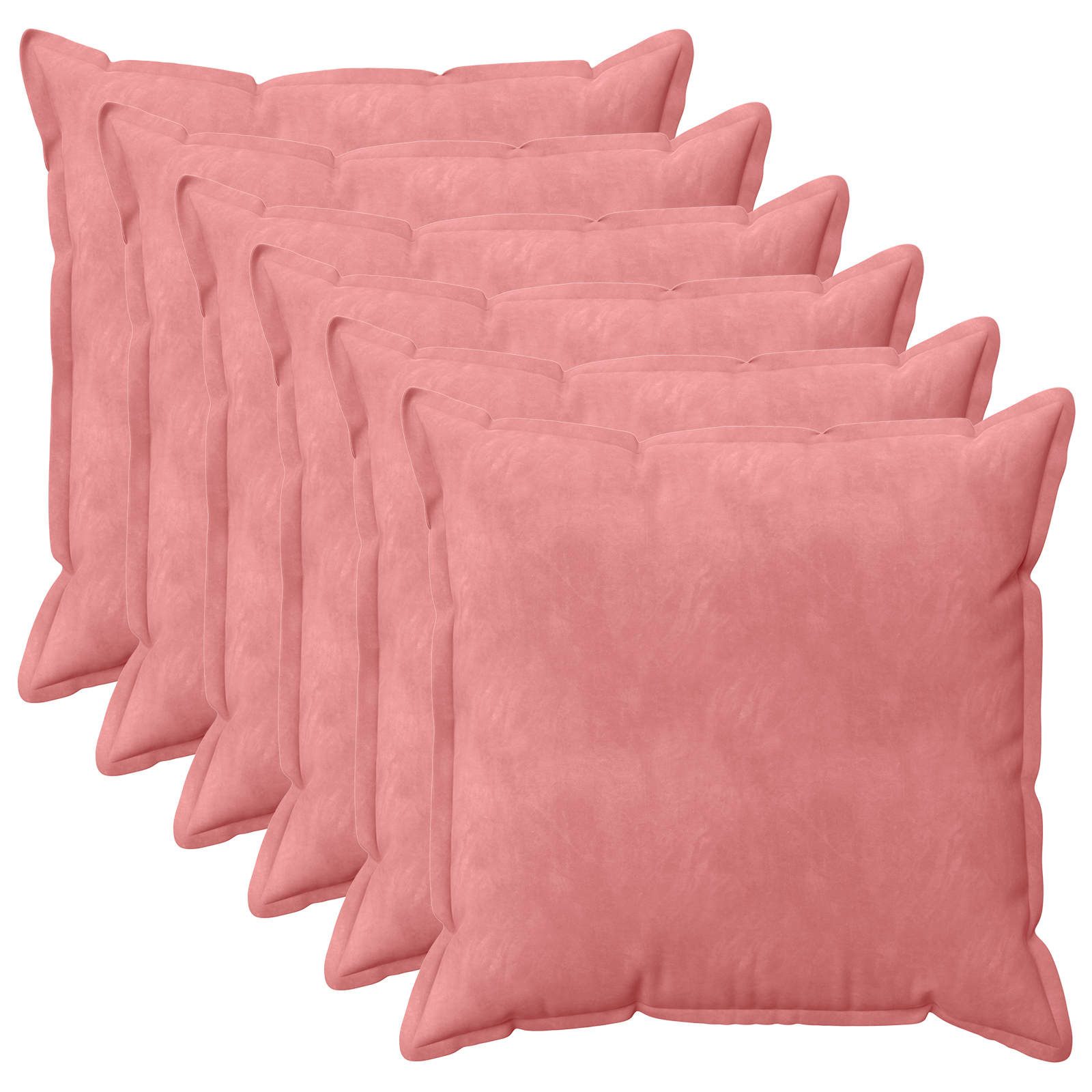 Κάλυμμα Μαξιλαριού 6 pcs HOUTEN Ροζ 80 x 80 cm Βελούδο