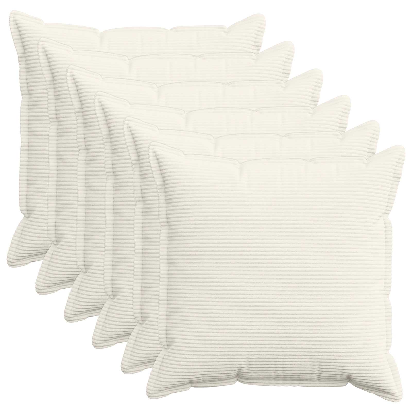 Κάλυμμα Μαξιλαριού 6 τμχ. HOUTEN Κρεμ 80 x 80 cm κορντουρόι
