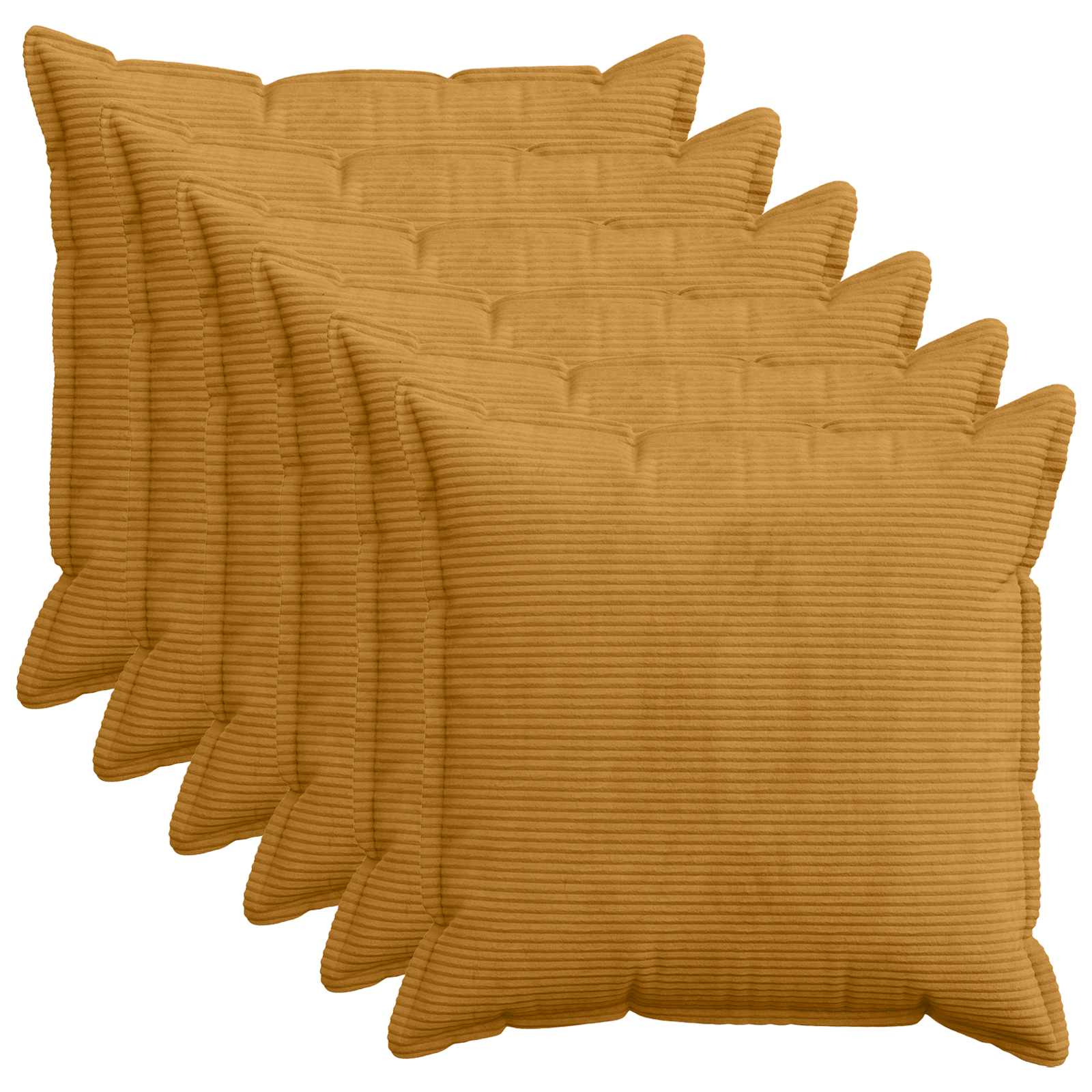 Κάλυμμα Μαξιλαριού 6 τμχ. HOUTEN Κίτρινο 80 x 80 cm κορντουρόι - Pakobazaar