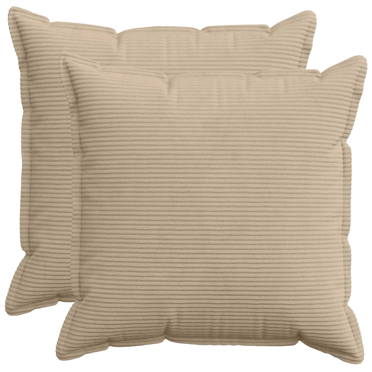 Κάλυμμα Μαξιλαριού 2 τμχ. HOUTEN Taupe 80 x 80 cm κορντουρόι - Pakobazaar