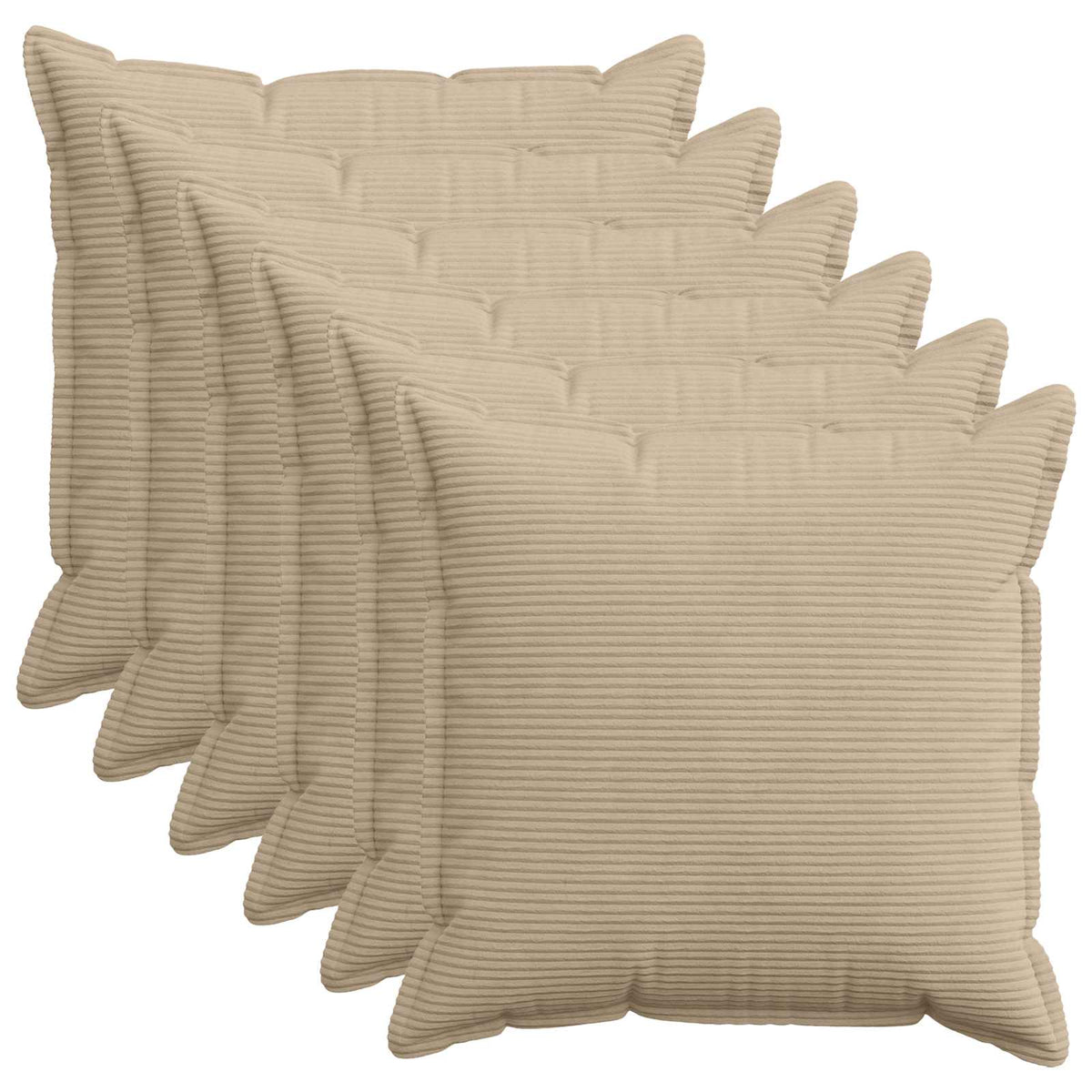 Κάλυμμα Μαξιλαριού 6 τμχ. HOUTEN Taupe 80 x 80 cm κορντουρόι