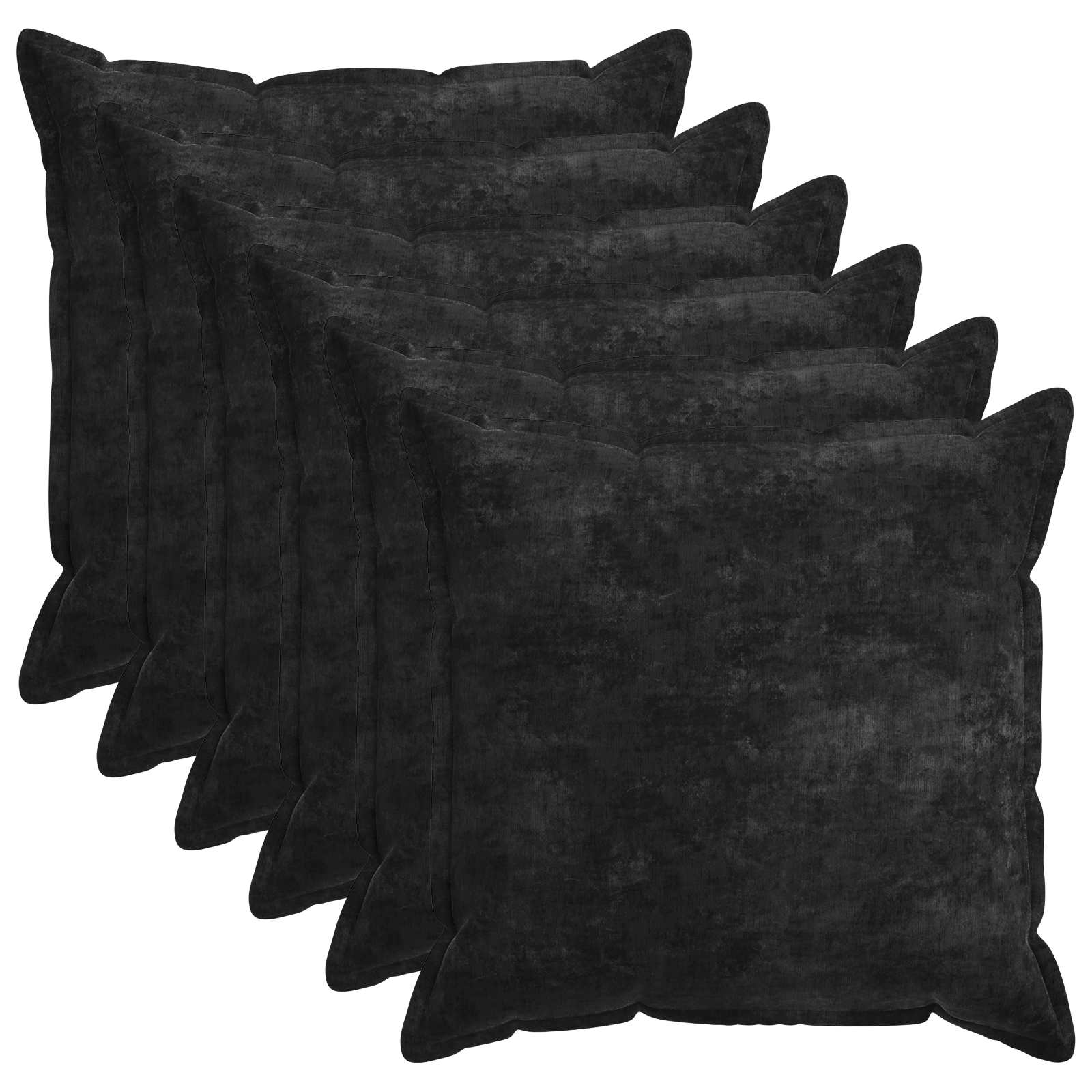 Κάλυμμα Μαξιλαριού 6 τμχ. HOUTEN Ανθρακί 80 x 80 cm - Pakobazaar