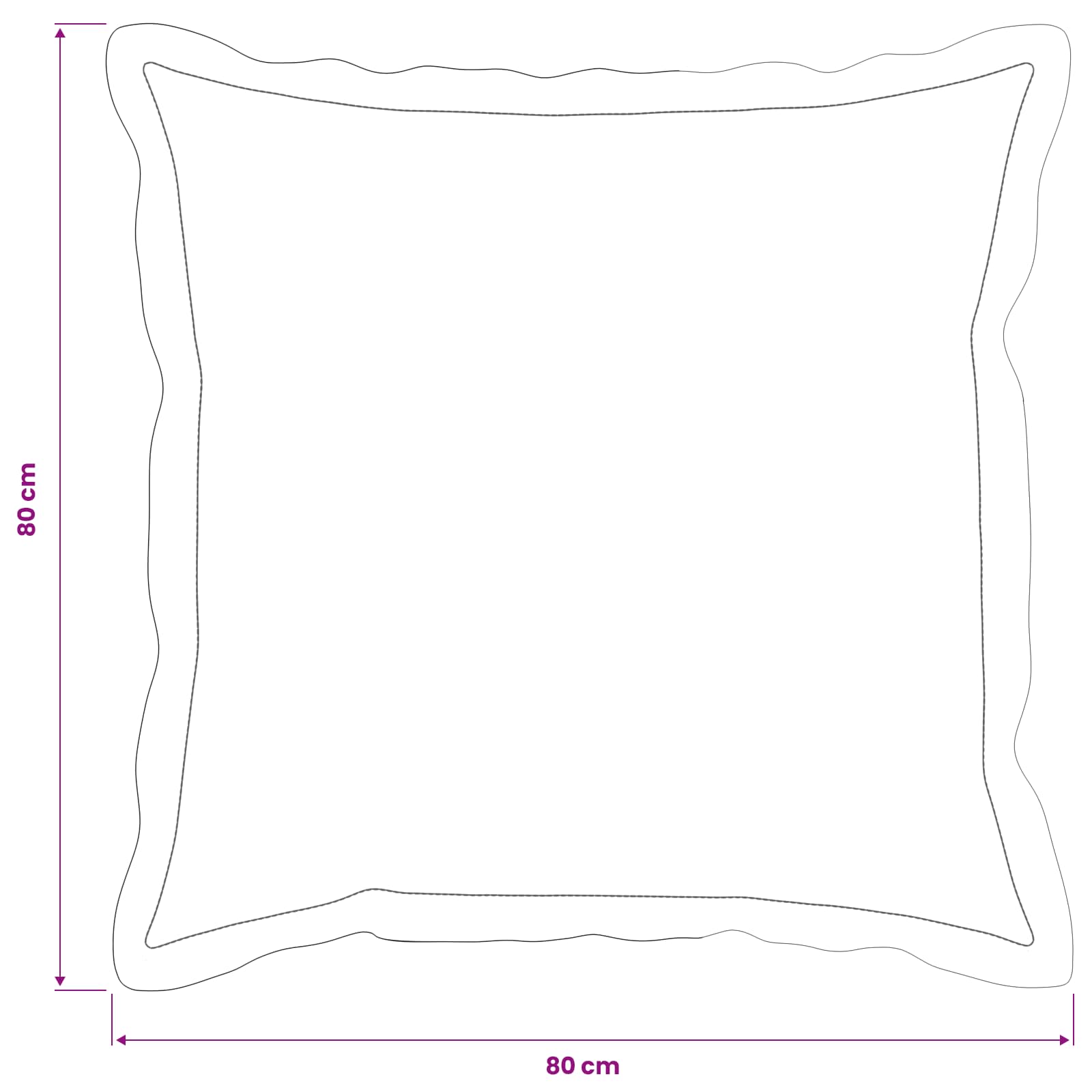 Κάλυμμα Μαξιλαριού 6 τμχ. HOUTEN Ανθρακί 80 x 80 cm - Pakobazaar