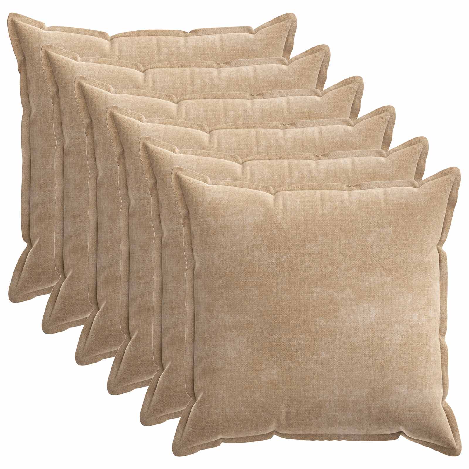 Κάλυμμα Μαξιλαριού 6 τμχ. HOUTEN Taupe 80 x 80 cm - Pakobazaar
