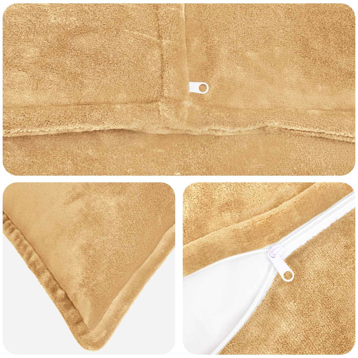 Κάλυμμα Μαξιλαριού 2 pcs HOUTEN Taupe 80 x 80 cm Φανέλα - Pakobazaar