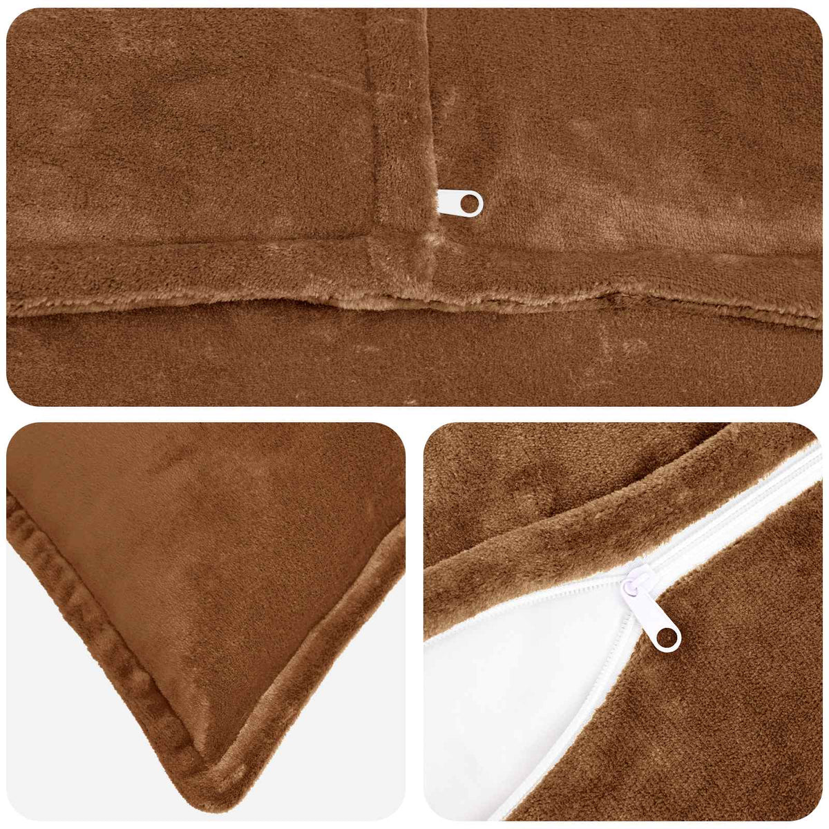 Κάλυμμα Μαξιλαριού 6 pcs HOUTEN Ανοιχτό καφέ 80 x 80 cm Φανέλα - Pakobazaar