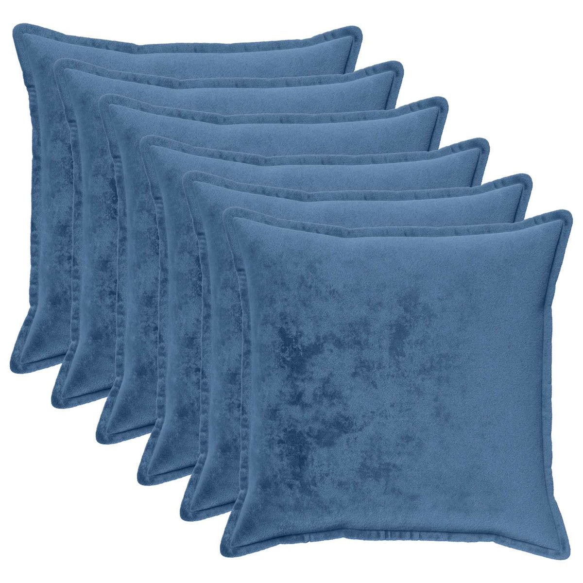 Κάλυμμα Μαξιλαριού 6 pcs HOUTEN Γαλάζιο 80 x 80 cm Φανέλα - Pakobazaar