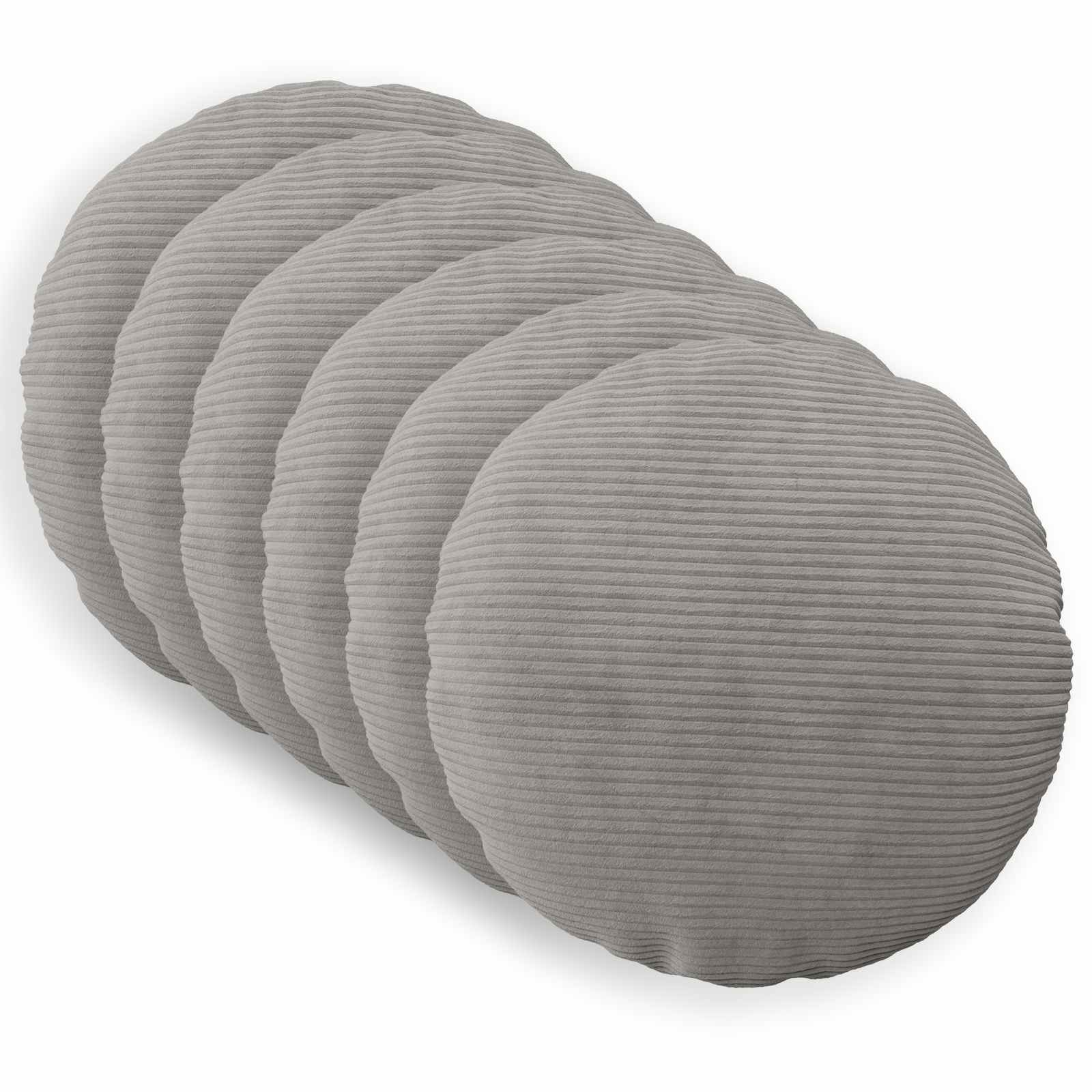 Κάλυμμα Μαξιλαριού 6 pcs HEERLEN Ανοιχτό γκρι Ø 30 cm - Pakobazaar