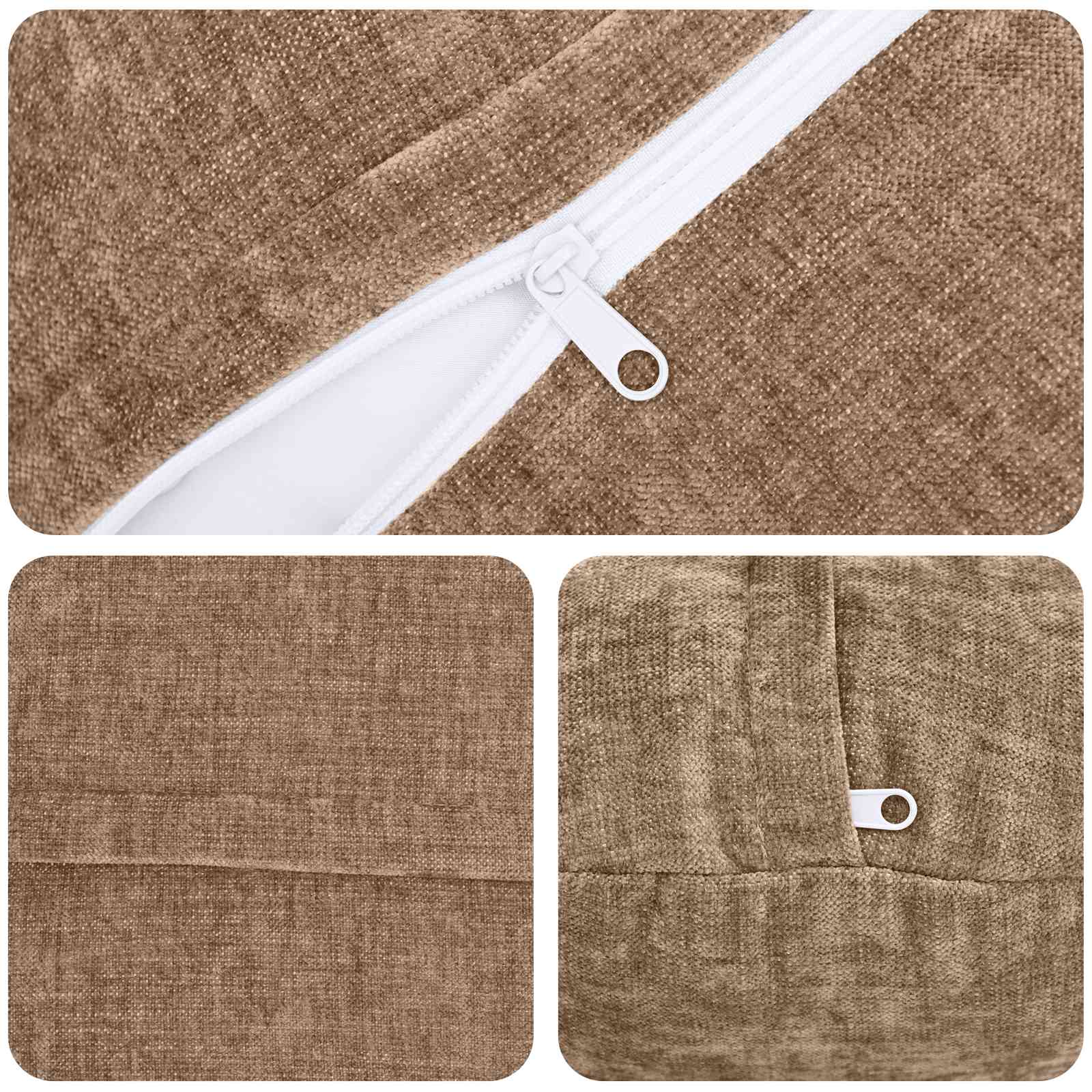 Κάλυμμα Μαξιλαριού 6 pcs HEERLEN Καφέ Ø 30 cm Ύφασμα Chenille