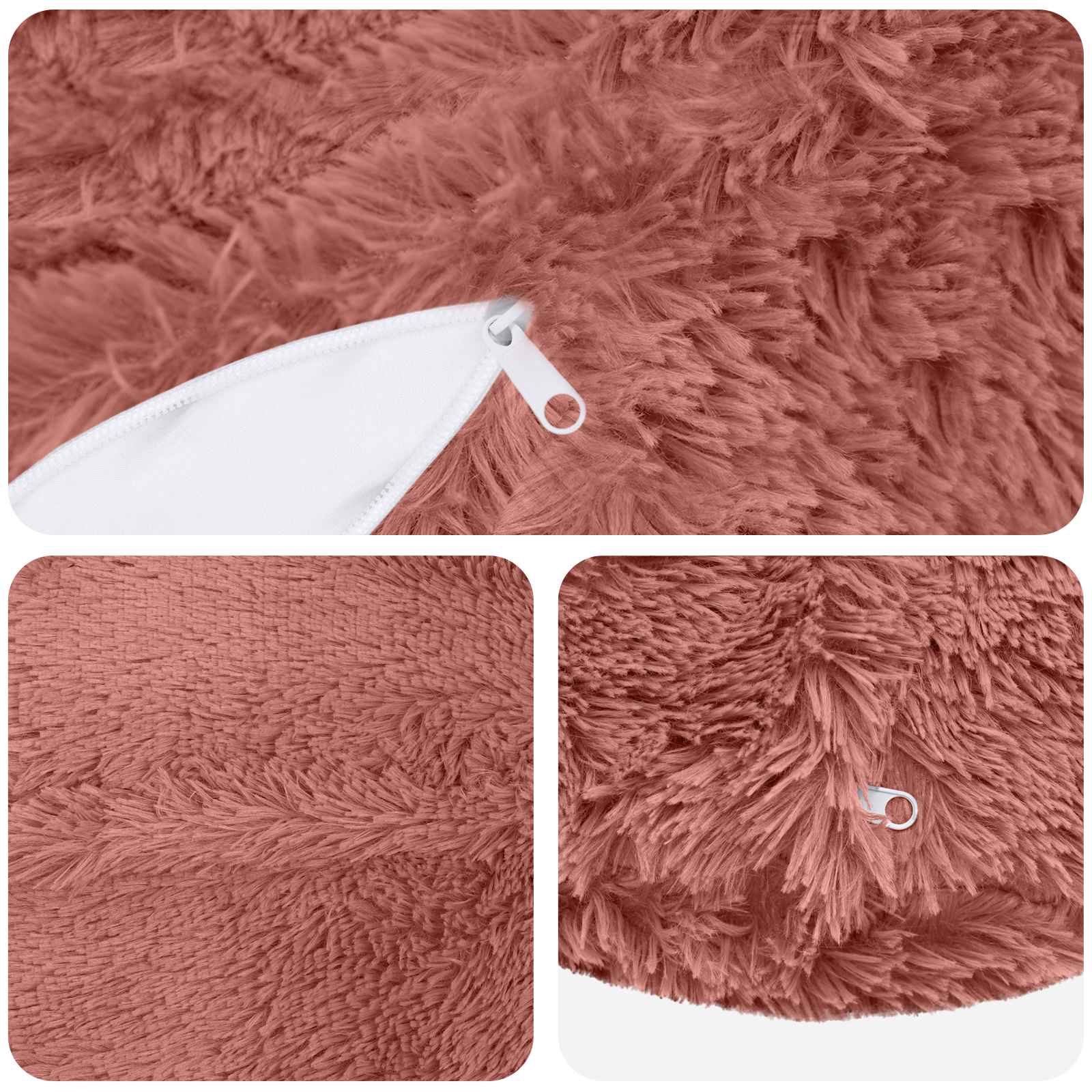 Κάλυμμα Μαξιλαριού 6 pcs HEERLEN Ροζ Ø 30 cm PV Φλίς - Pakobazaar