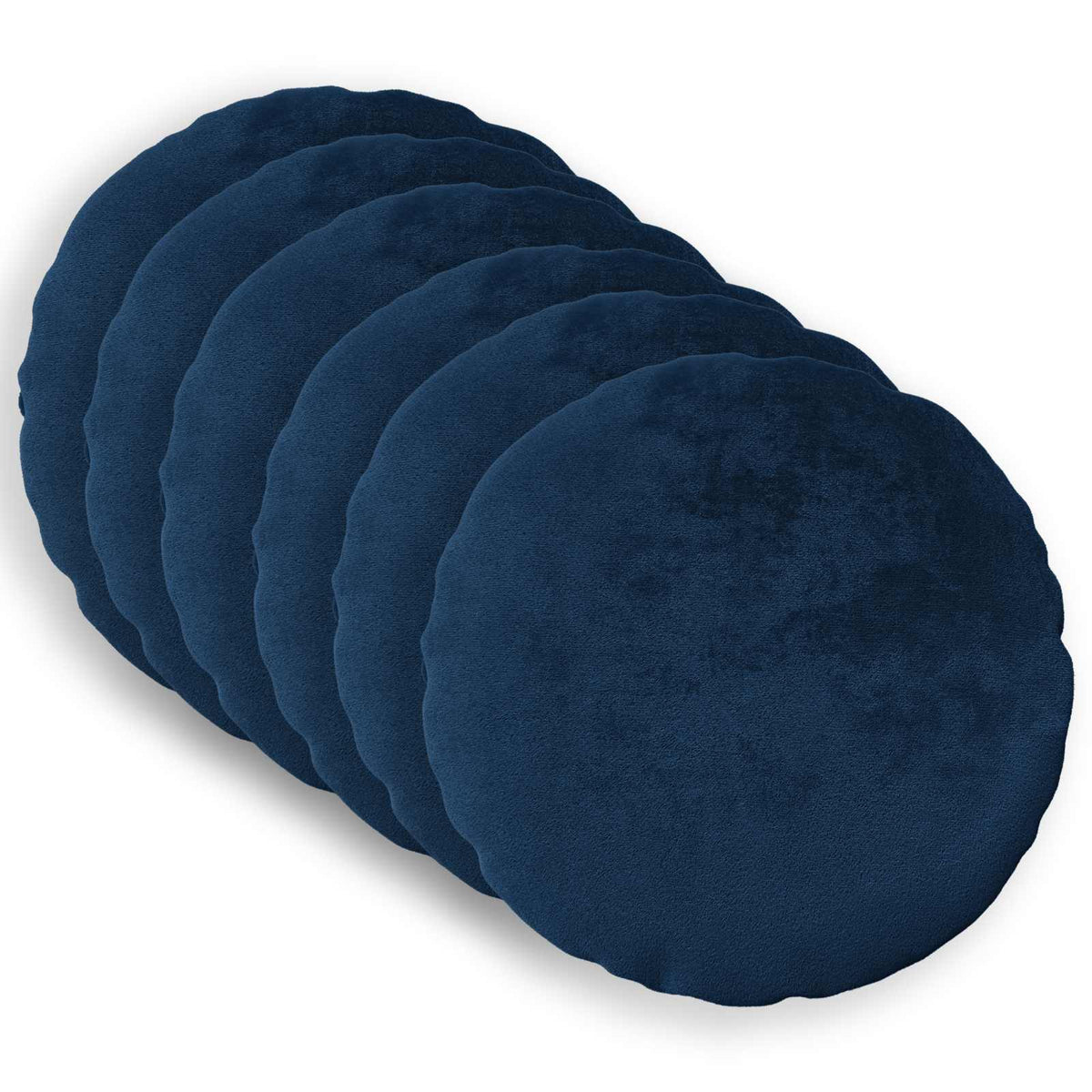 Κάλυμμα Μαξιλαριού 6 pcs HEERLEN Σκούρο μπλε Ø 30 cm Φανέλα - Pakobazaar
