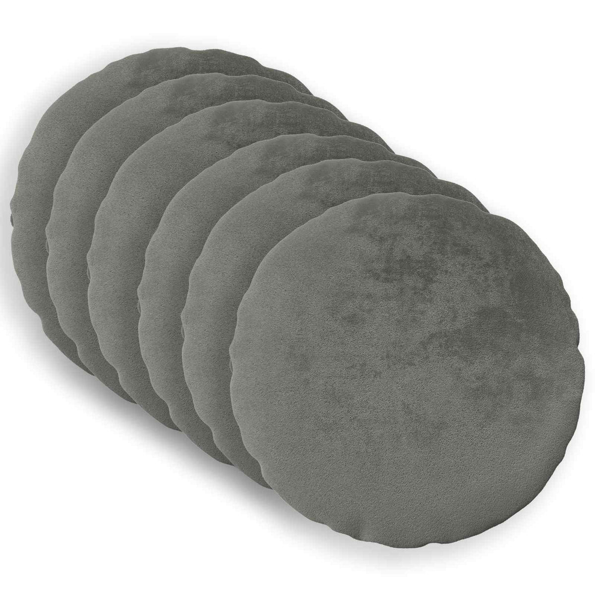 Κάλυμμα Μαξιλαριού 6 pcs HEERLEN Σκούρο Γκρι Ø 30 cm Φανέλα - Pakobazaar