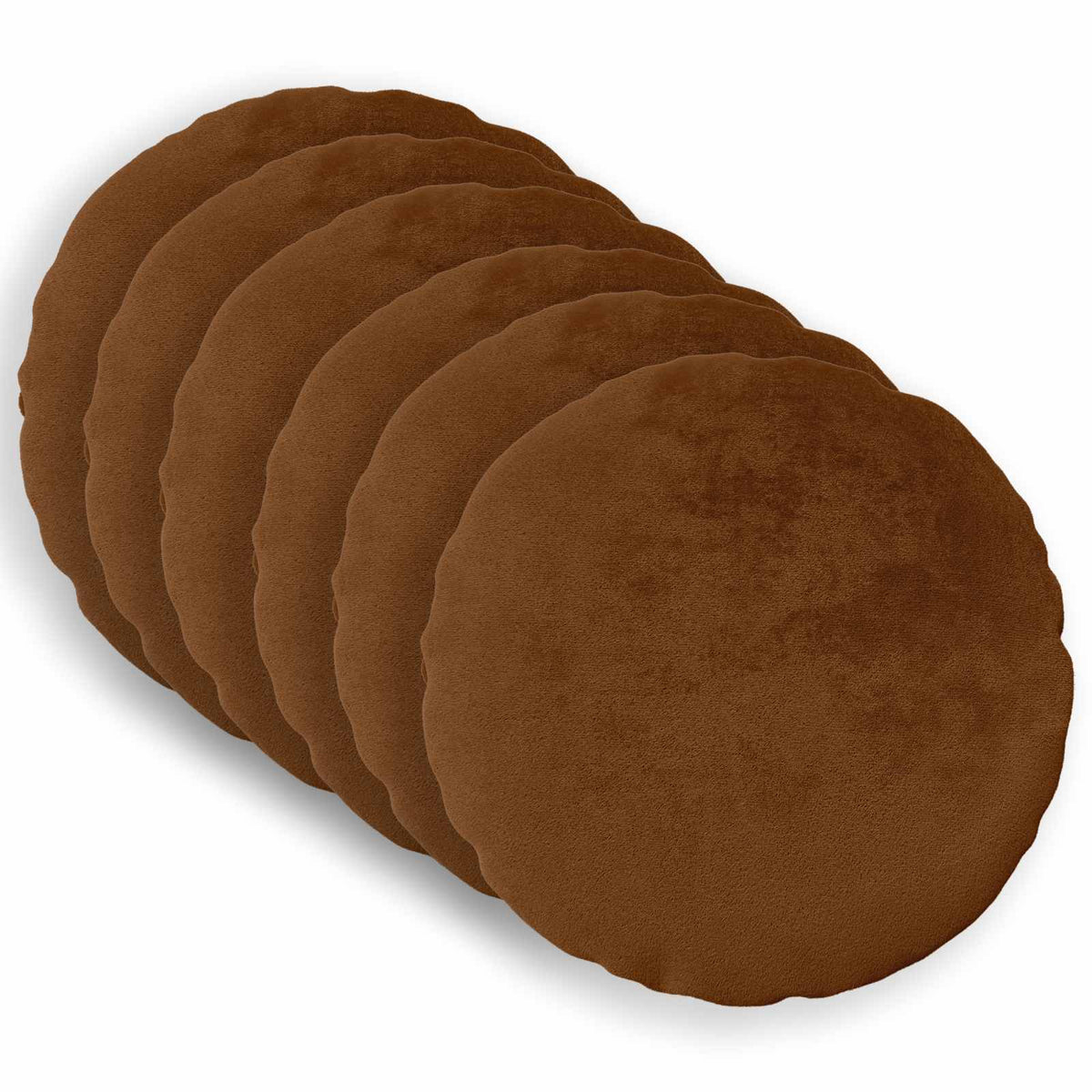 Κάλυμμα Μαξιλαριού 6 pcs HEERLEN Ανοιχτό καφέ Ø 30 cm Φανέλα - Pakobazaar