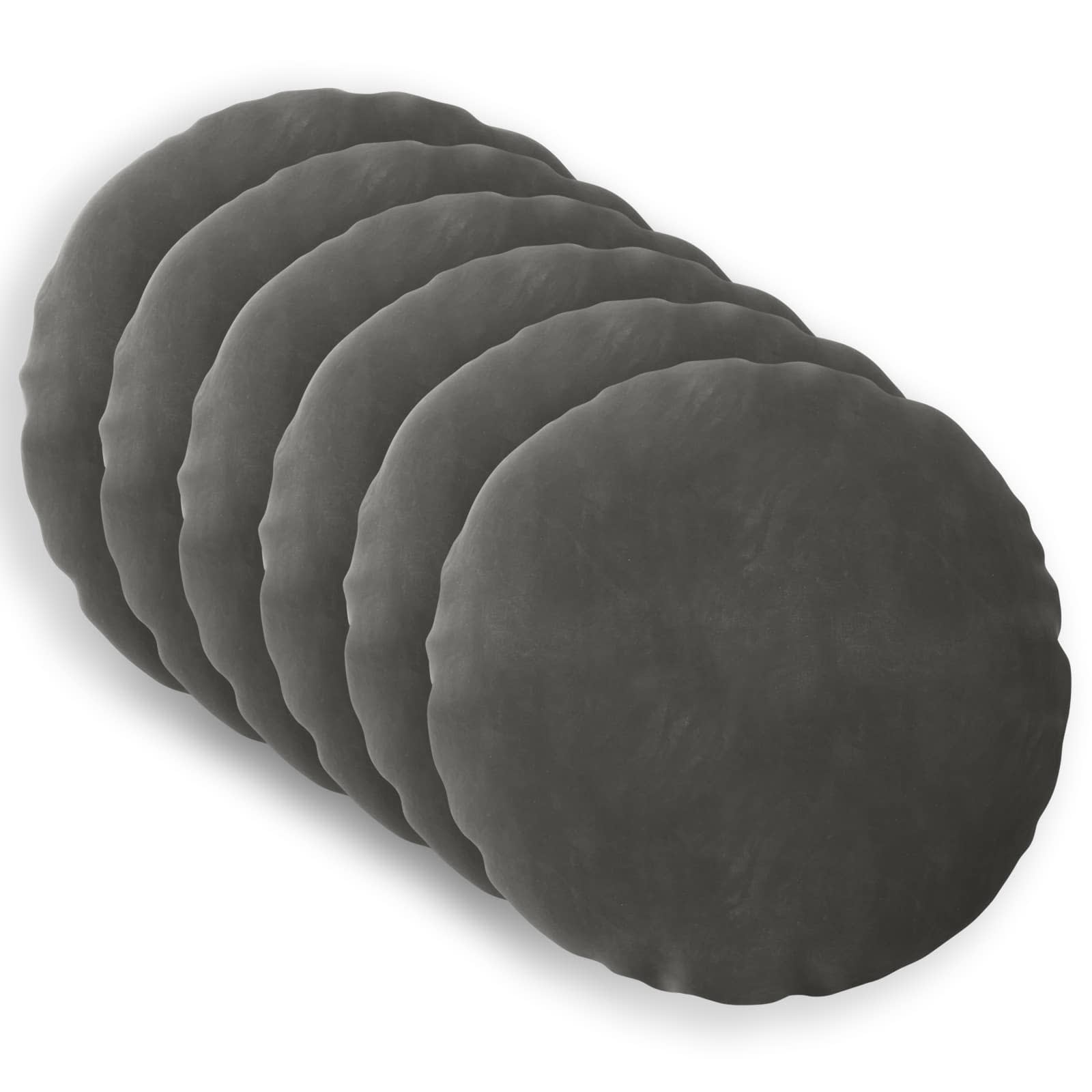 Κάλυμμα Μαξιλαριού 6 pcs HEERLEN Σκούρο Γκρι Ø 40 cm Βελούδο - Pakobazaar
