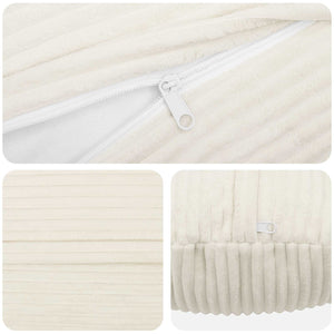Κάλυμμα Μαξιλαριού 2 pcs HEERLEN Κρεμ Ø 40 cm κορντουρόι - Pakobazaar