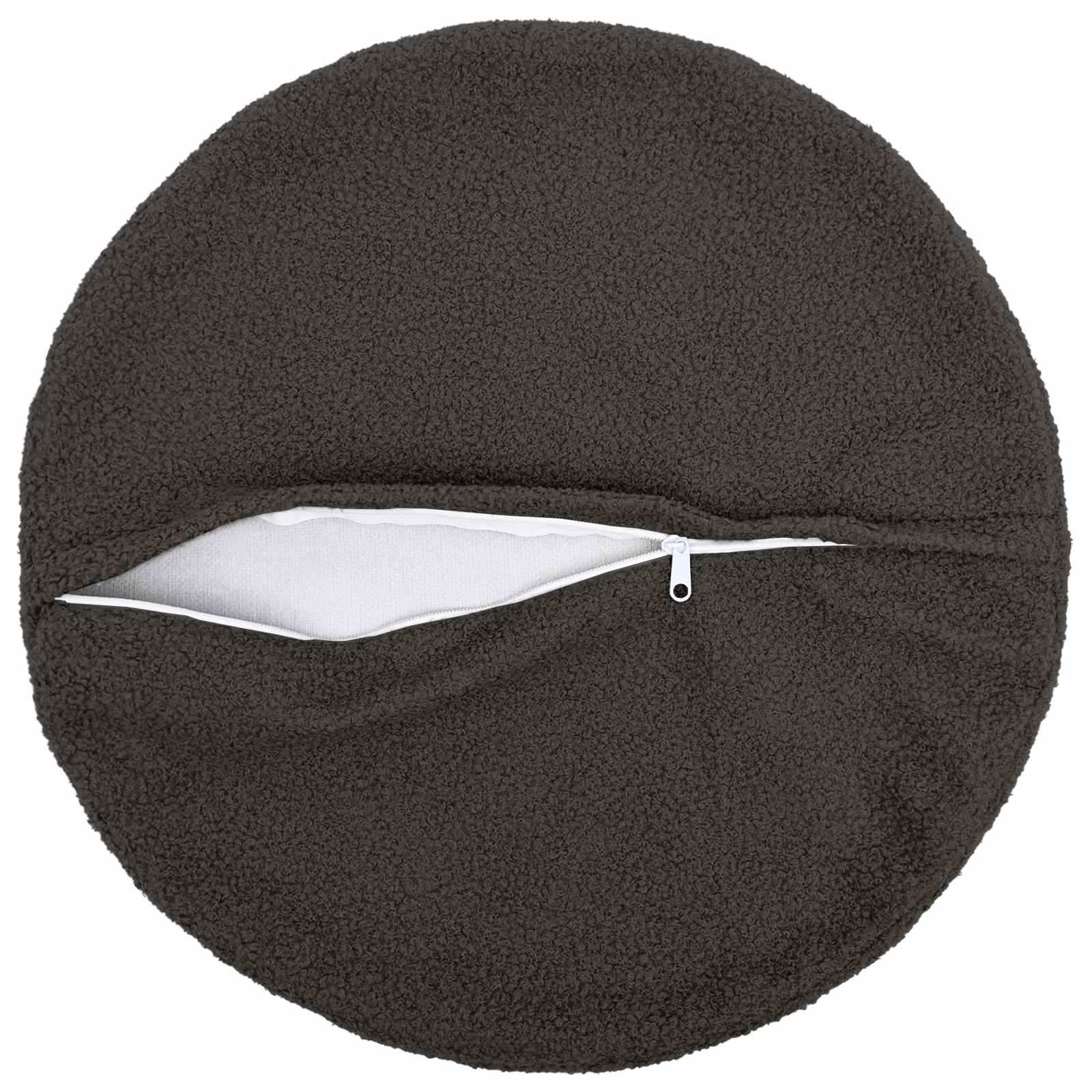 Κάλυμμα Μαξιλαριού 2 pcs HEERLEN Σκούρο Γκρι Ø 40 cm Μπουκλέ - Pakobazaar