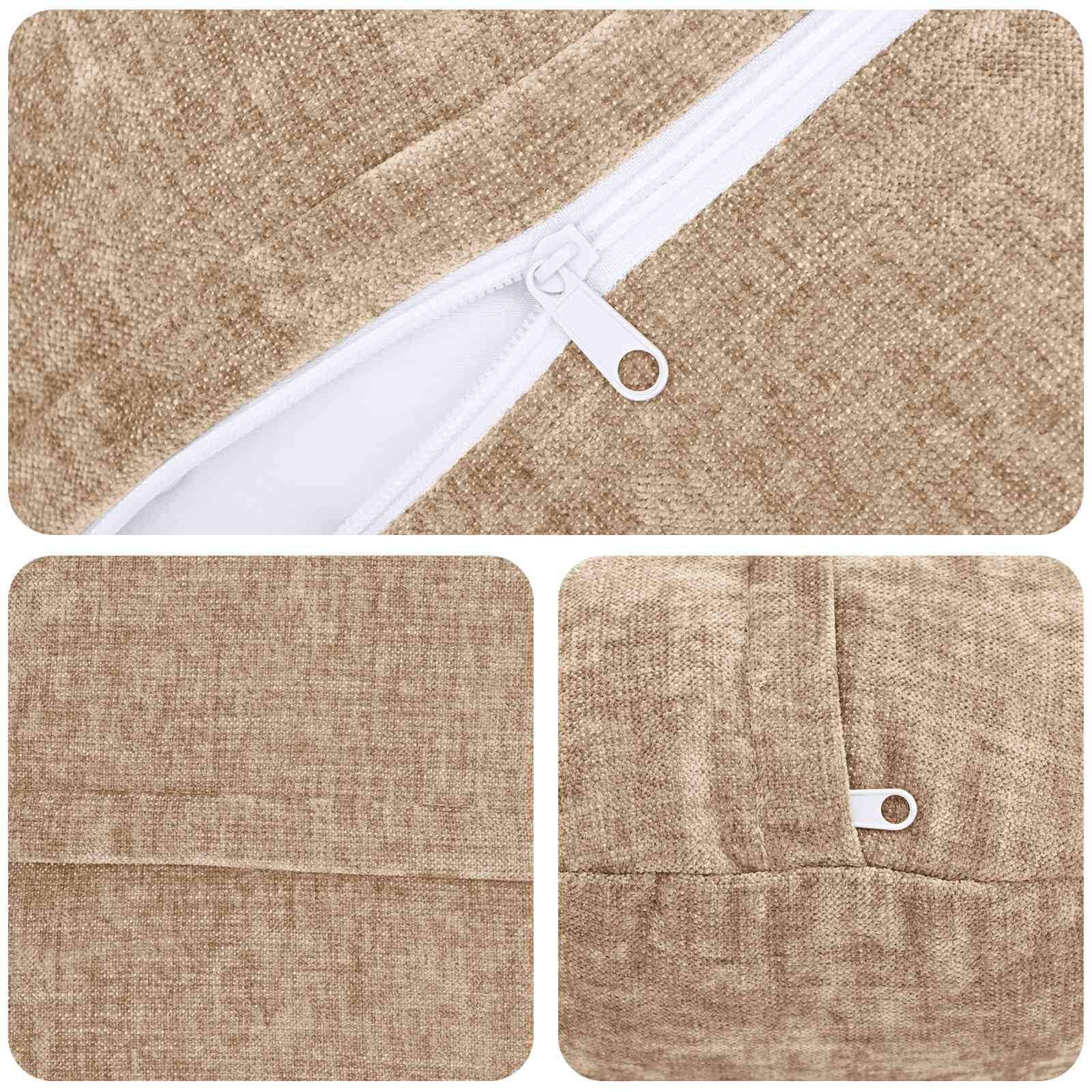 Κάλυμμα Μαξιλαριού 2 τμχ. HEERLEN Taupe Ø 40 cm Ύφασμα Chenille