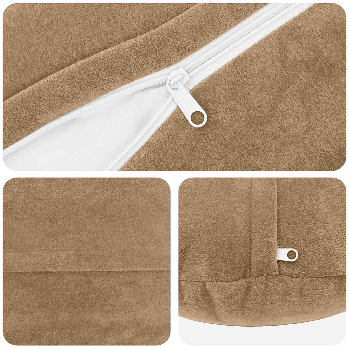 Κάλυμμα Μαξιλαριού 2 pcs HEERLEN Taupe Ø 40 cm Μικροΐνες φλις - Pakobazaar