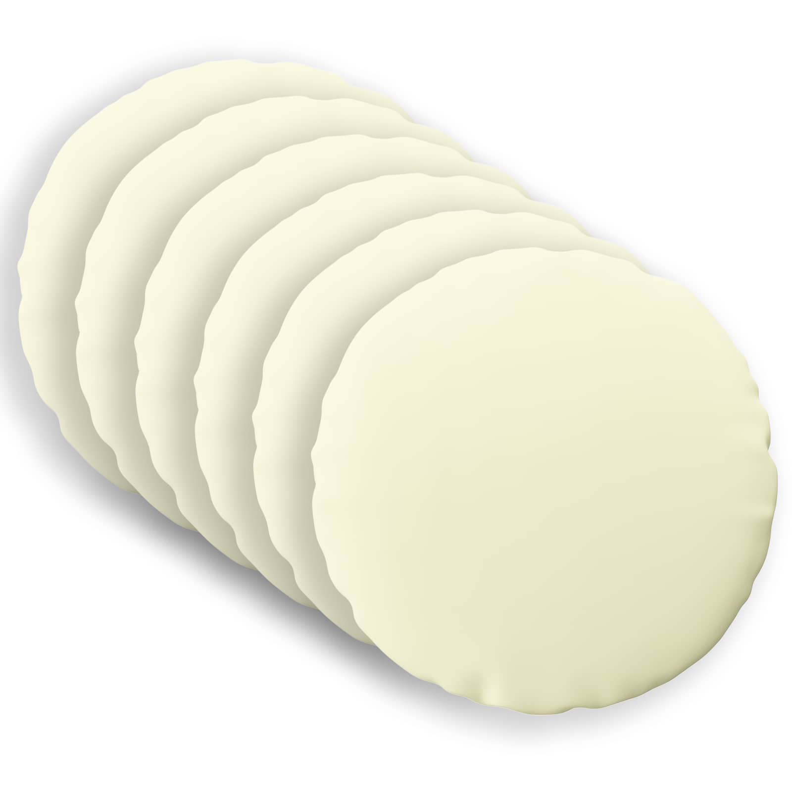 Κάλυμμα Μαξιλαριού 6 pcs HEERLEN Κρεμ Ø 40 cm Πολυεστέρας - Pakobazaar