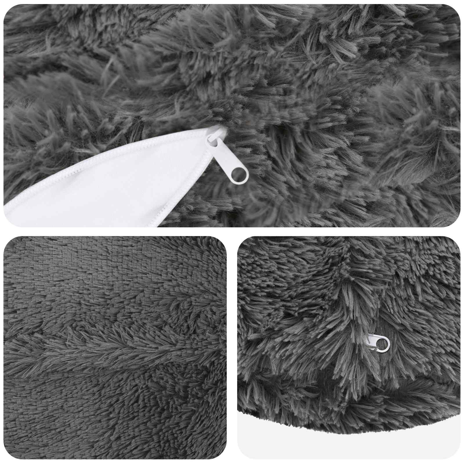 Κάλυμμα Μαξιλαριού 6 pcs HEERLEN Ανοιχτό γκρι Ø 40 cm PV Φλίς - Pakobazaar