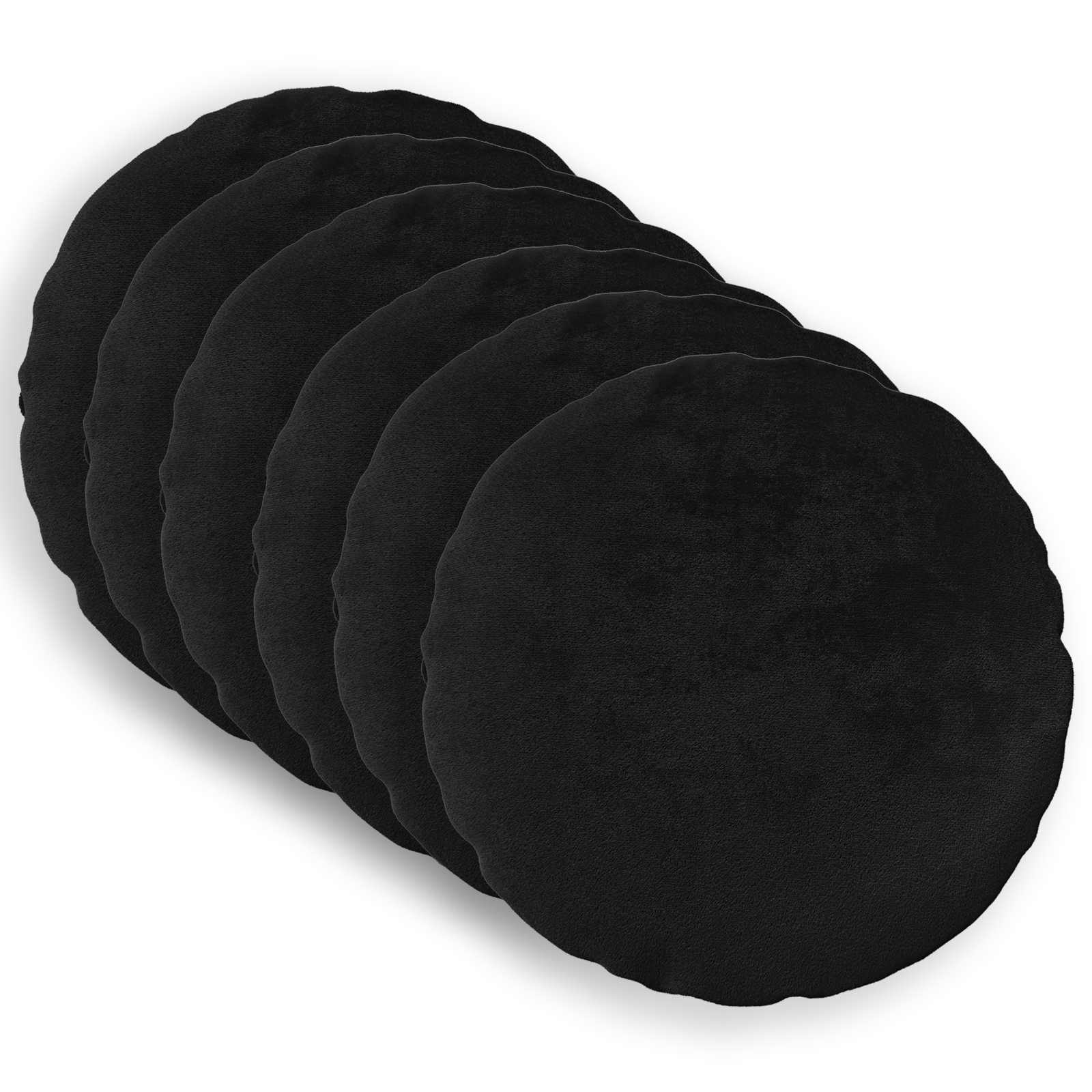 Κάλυμμα Μαξιλαριού 6 pcs HEERLEN Μαύρο Ø 40 cm Φανέλα