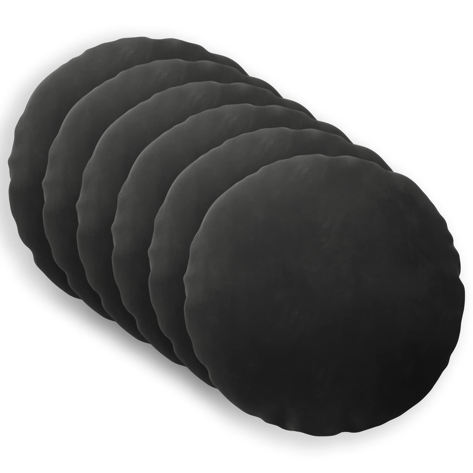 Κάλυμμα Μαξιλαριού 6 pcs HEERLEN Μαύρο Ø 50 cm Βελούδο