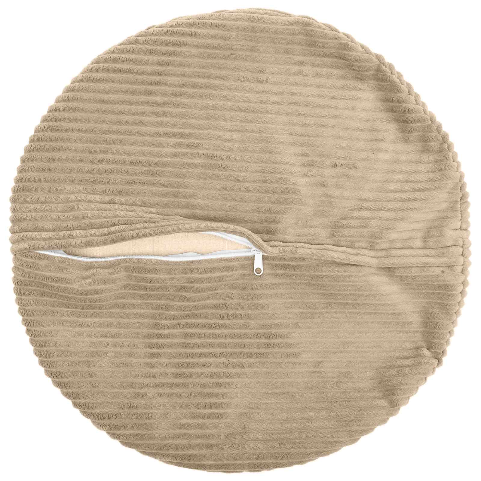 Κάλυμμα Μαξιλαριού 2 pcs HEERLEN Taupe Ø 50 cm κορντουρόι - Pakobazaar