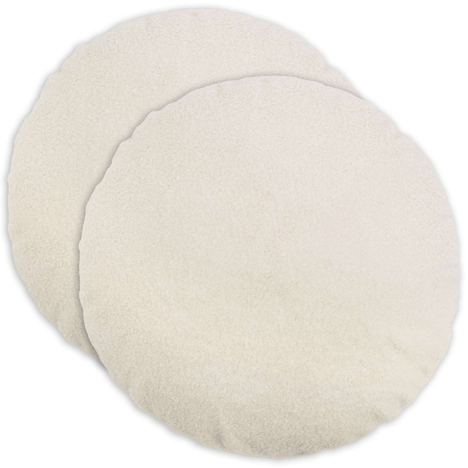 Κάλυμμα Μαξιλαριού 2 pcs HEERLEN Κρεμ Ø 50 cm Μπουκλέ - Pakobazaar